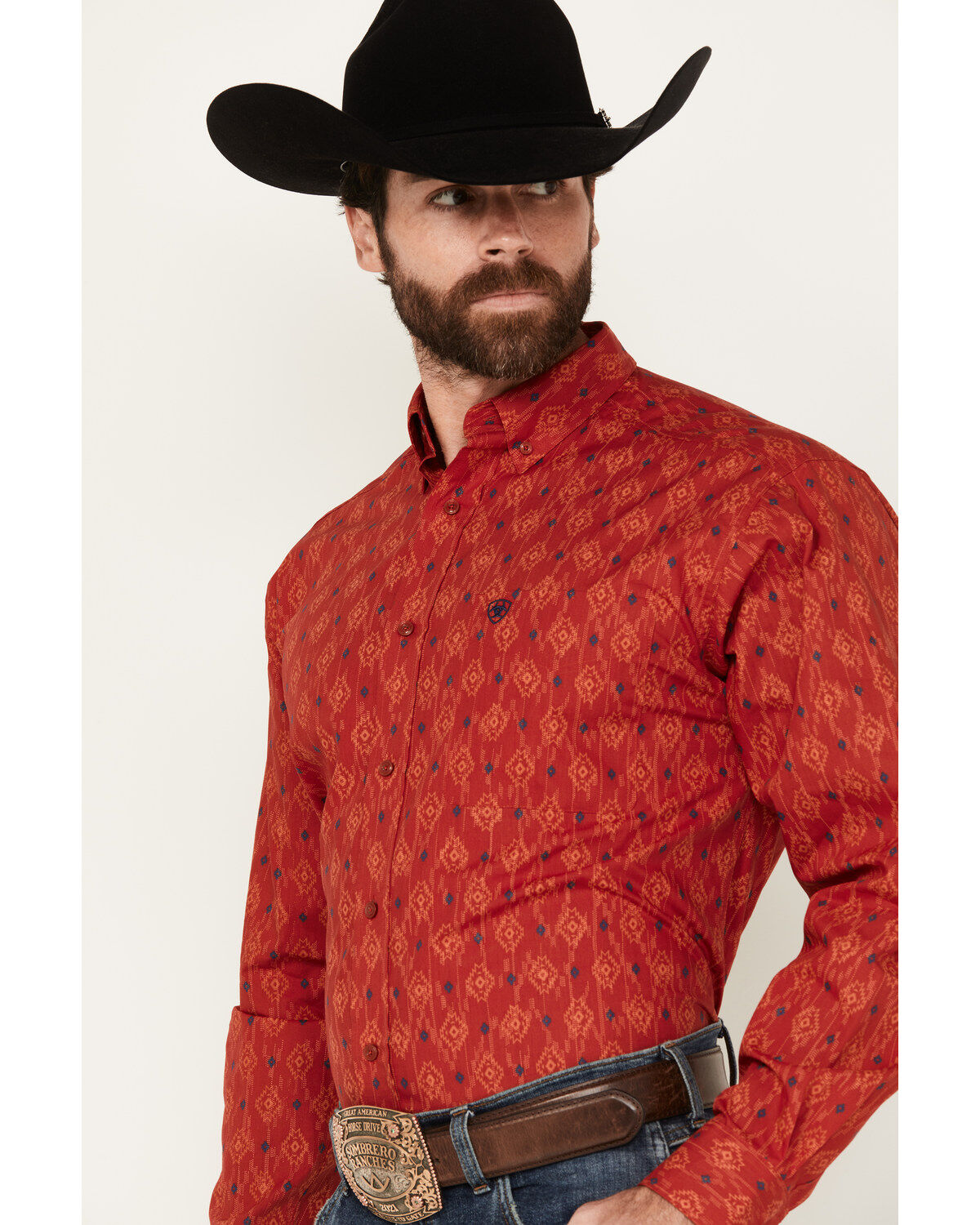 Ariat Men's Parsons Southwestern Print Long Sleeve Button-Down Western Shirt