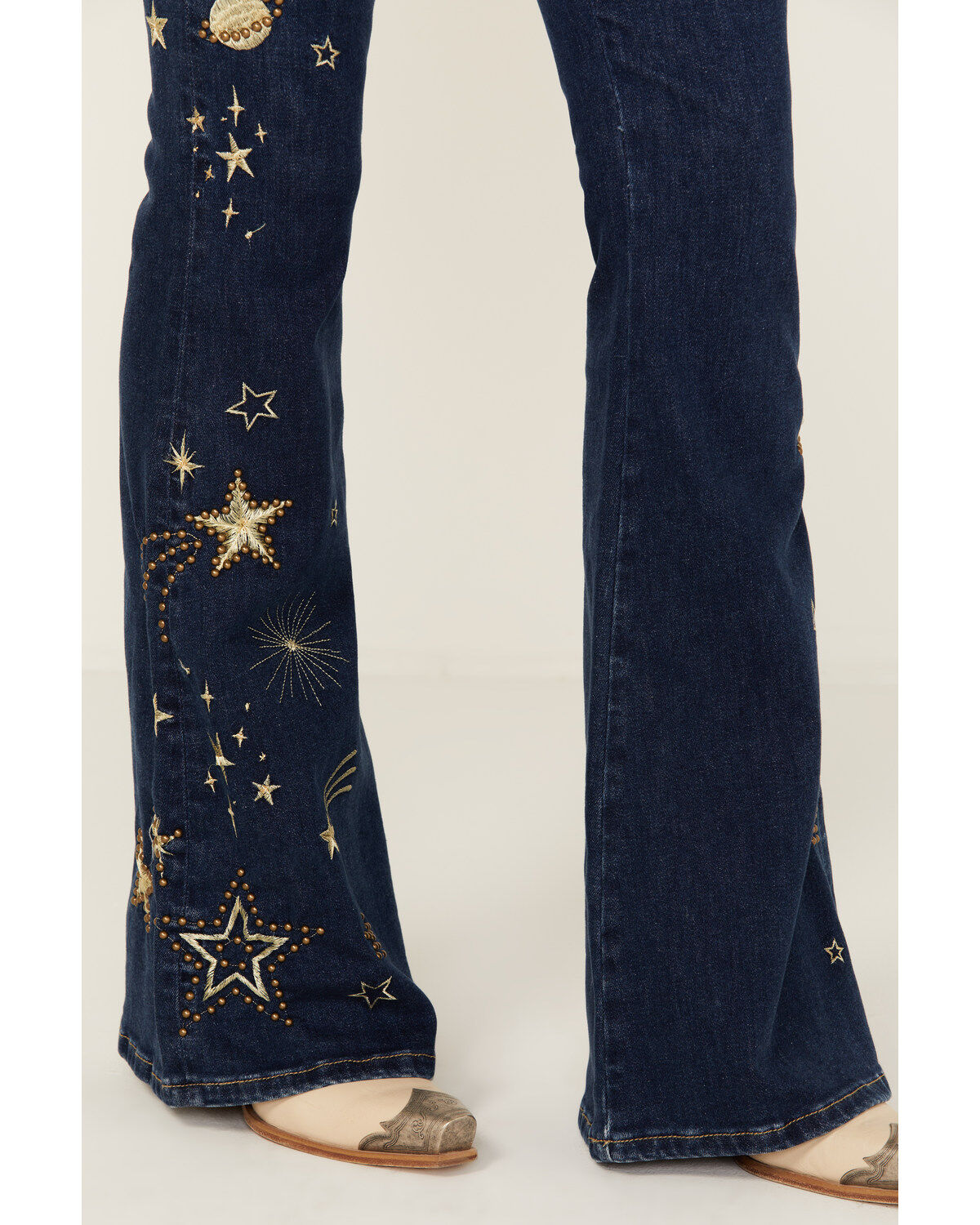 Driftwood Women's Shooting Star Dark Wash High Rise Flare Jeans