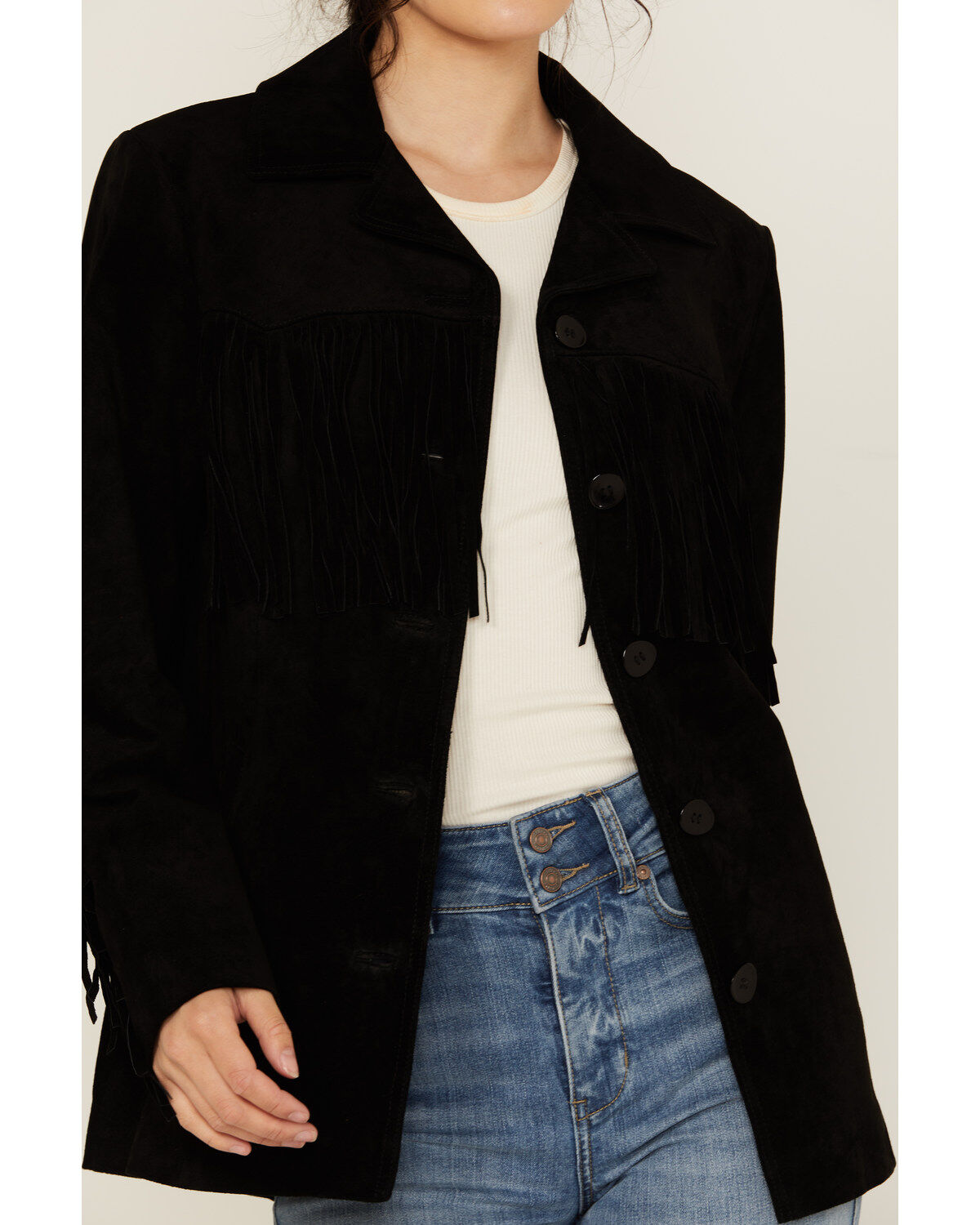 Scully Women's Solid Fringe Blazer