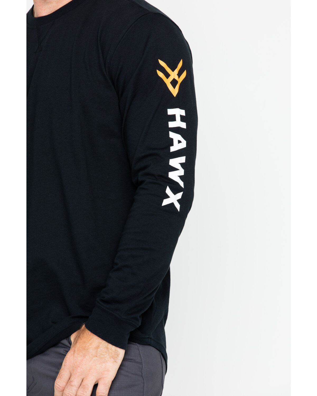 Hawx Men's Logo Crew Long Sleeve Work T-Shirt