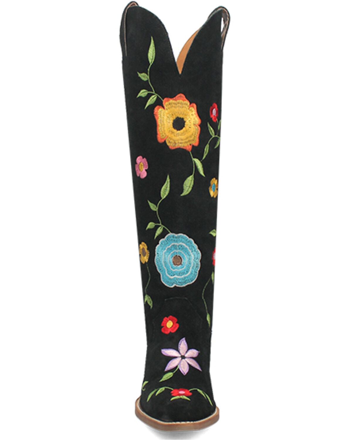 Dingo Women's Flower Power Suede Tall Western Boots - Snip Toe