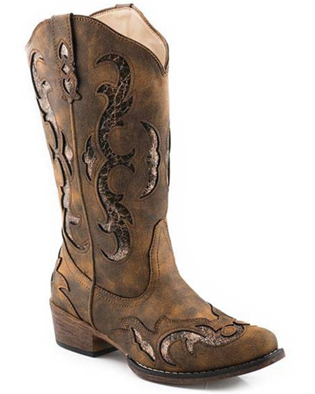 Roper Women's Riley Flextra Glitter Western Performance Boots - Round Toe