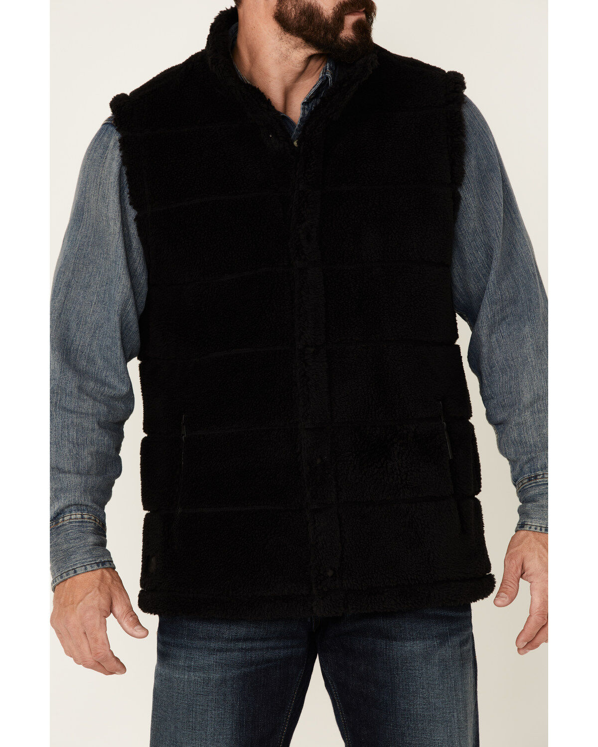 Cody James Men's Mesa Quilted Snap-Front Sherpa Vest