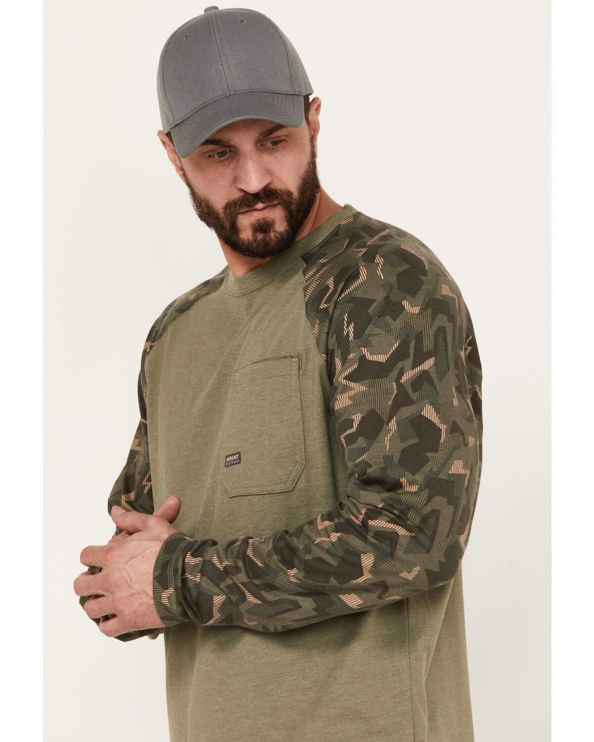 Ariat Men's Rebar Workman Baseball Long Sleeve Shirt