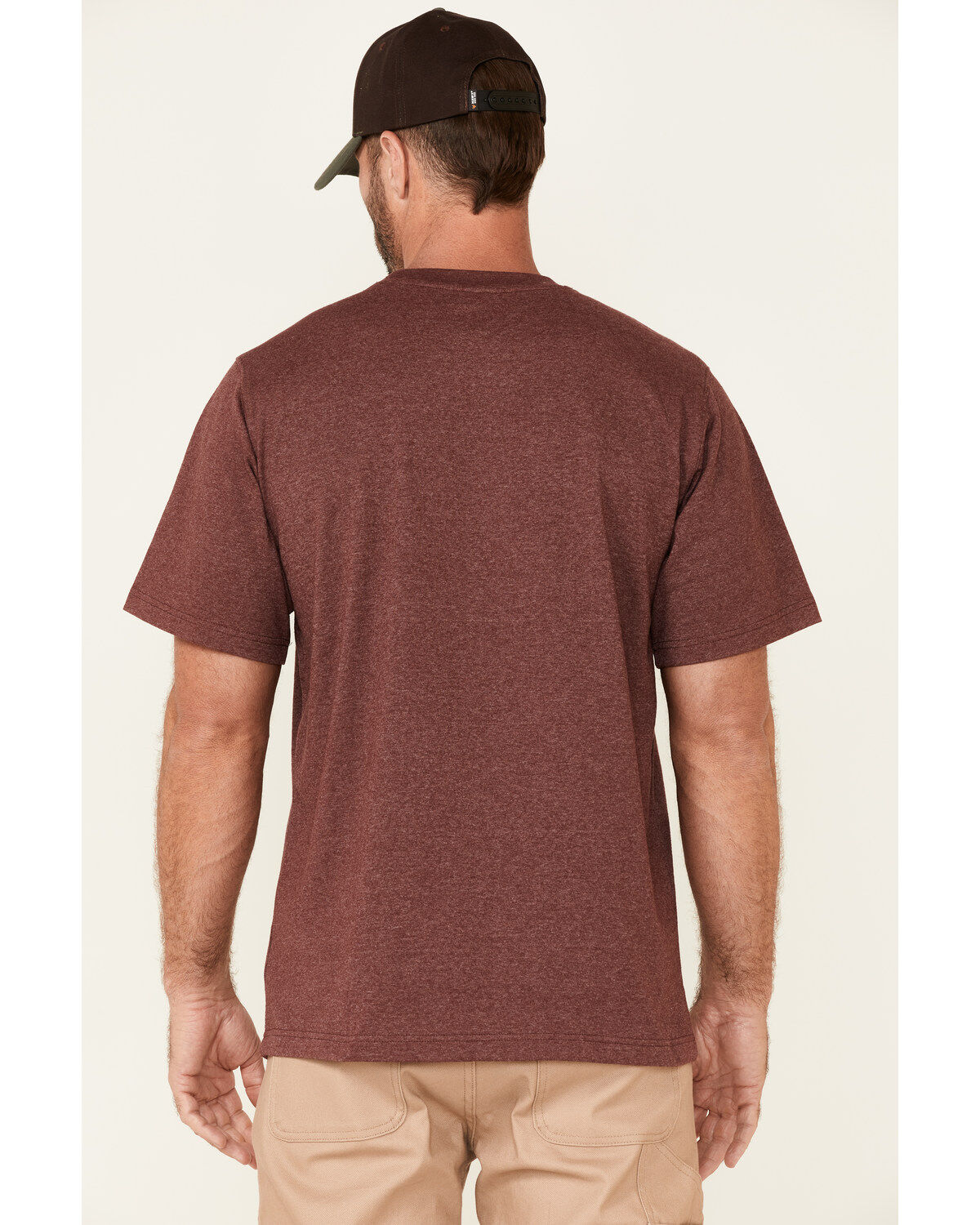 Hawx Men's Solid Burgundy Forge Short Sleeve Work Pocket T-Shirt