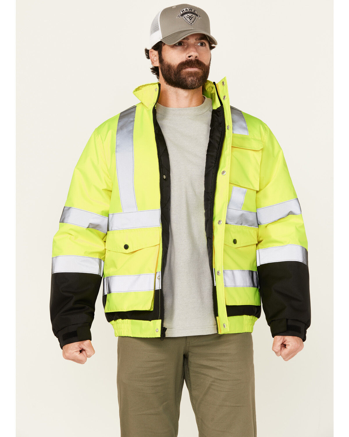 Hawx Men's Hi-Vis Bomber Jacket - Tall