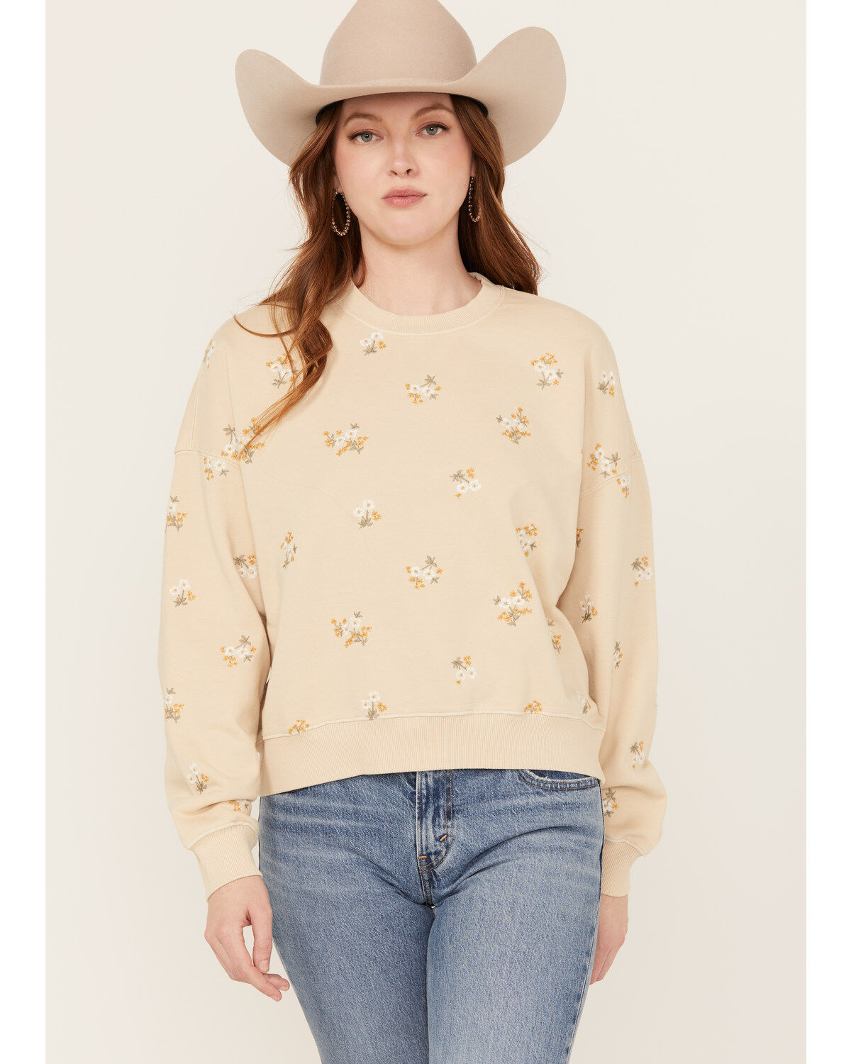 Driftwood Women's Ditsy Flower Embroidered Sweatshirt