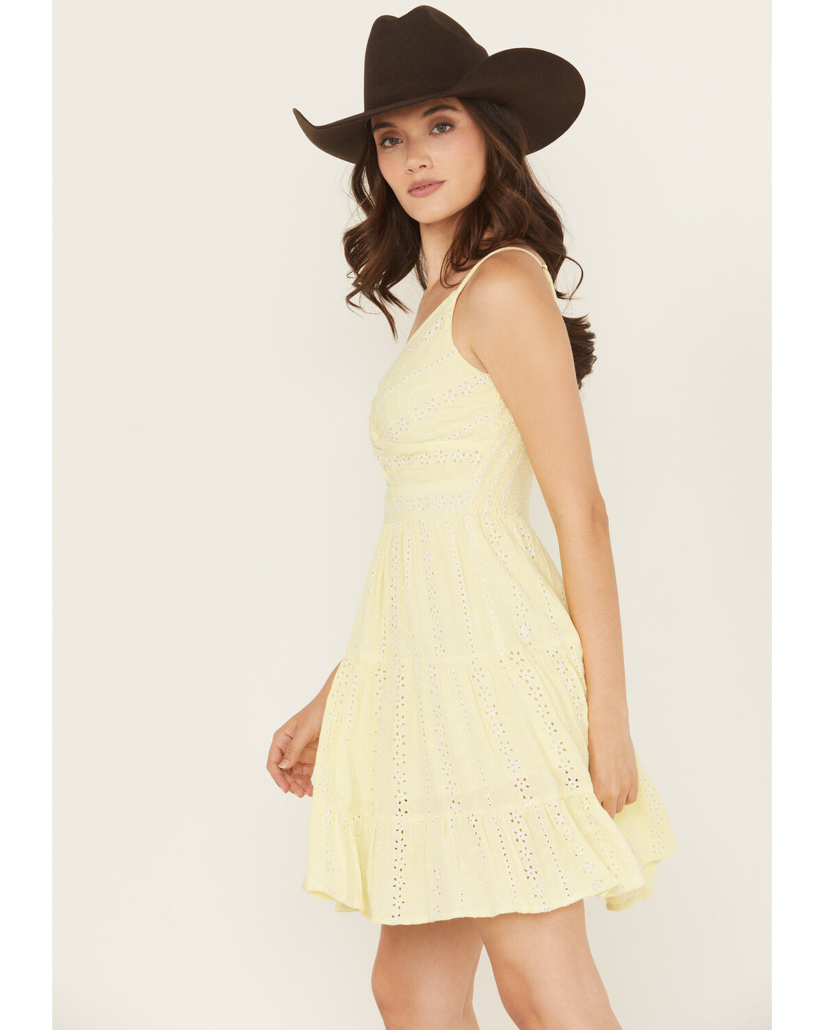 Angie Women's Eyelet Sleeveless Mini Dress