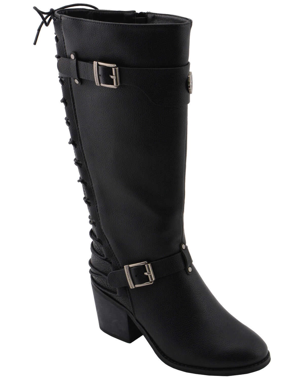 Milwaukee Leather Women's Back End Laced Riding Boots - Round Toe