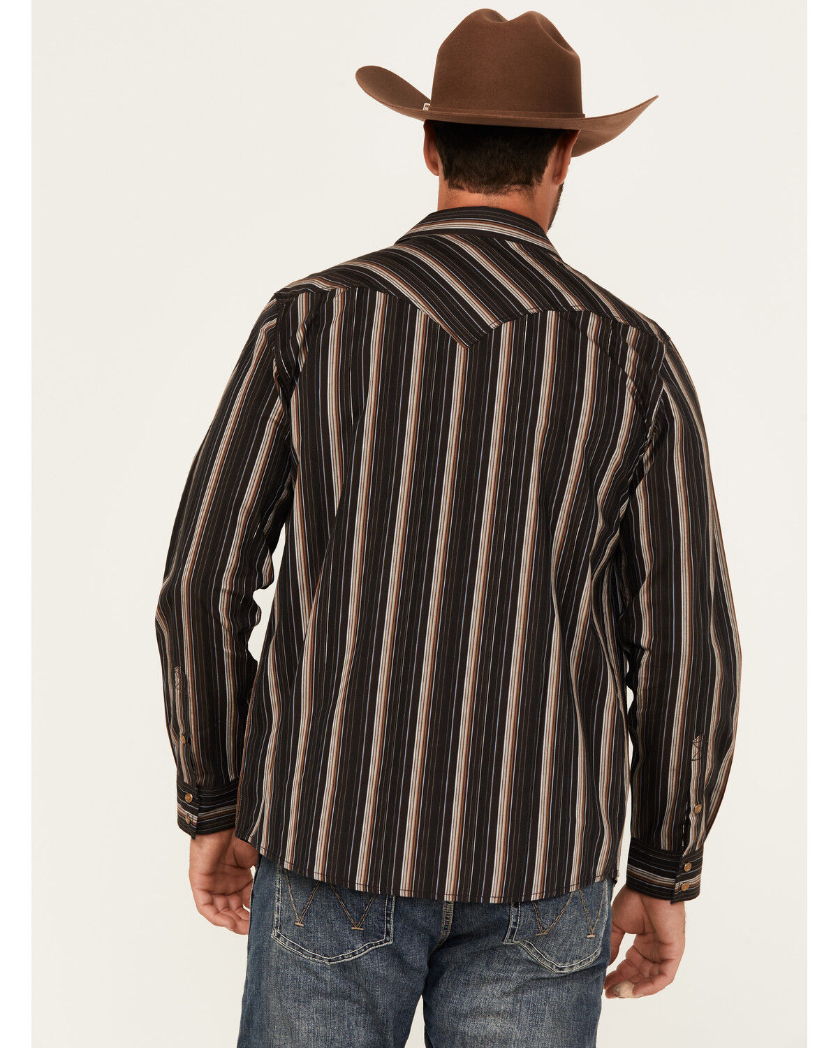 Moonshine Spirit Men's Lure Lurex Striped Print Long Sleeve Snap Western Shirt