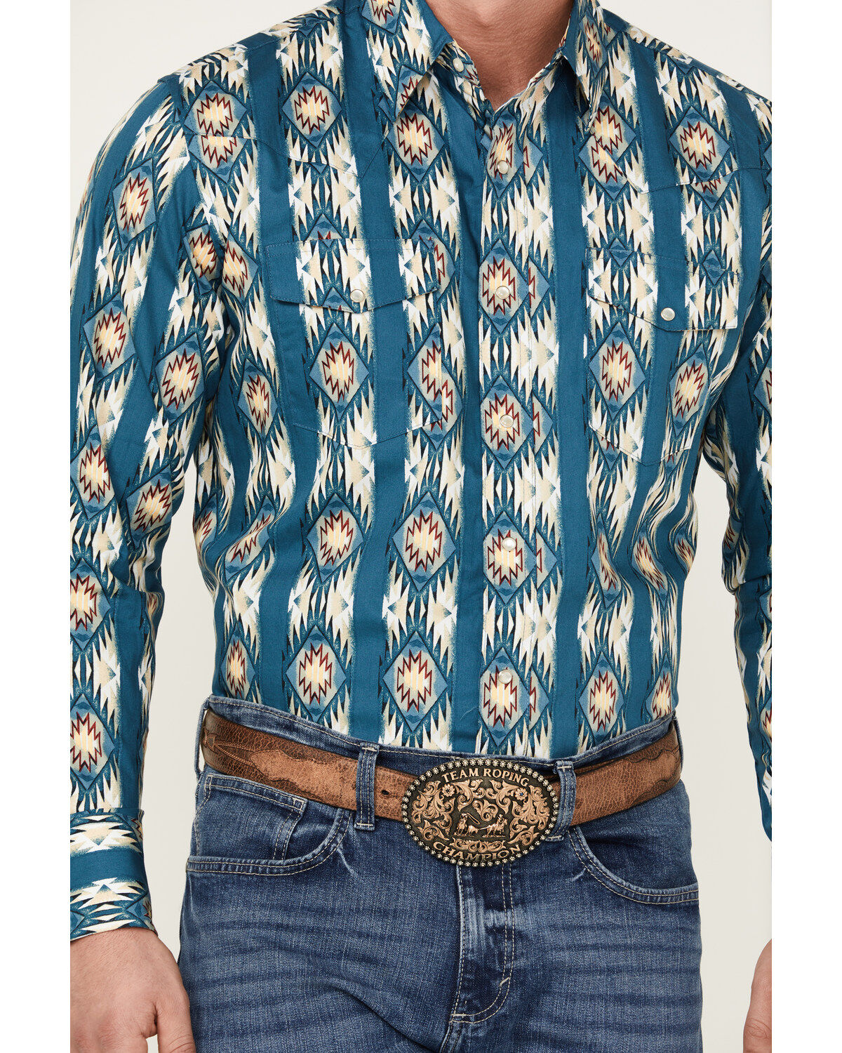 Wrangler Men's Checotah Long Sleeve Pearl Snap Western Shirt - Big