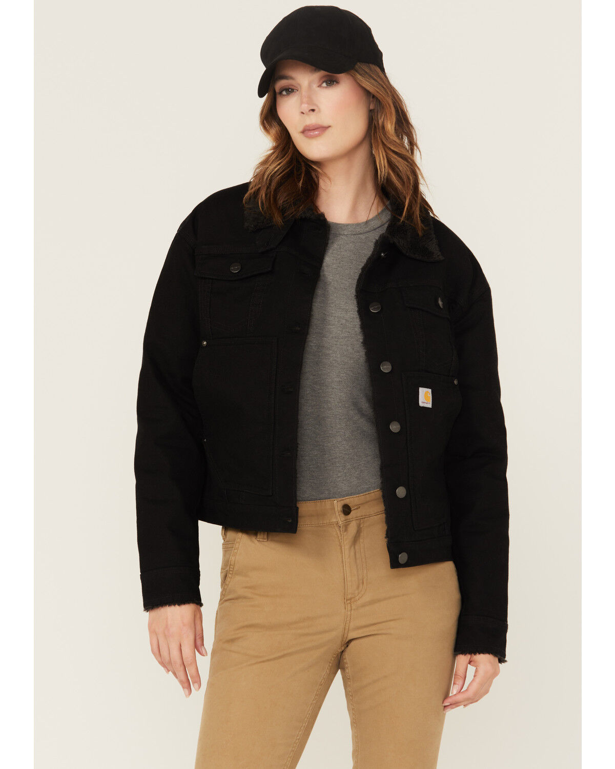 Carhartt Women's Rugged FleX™ Loose Fit Canvas Sherpa Lined Work Jacket