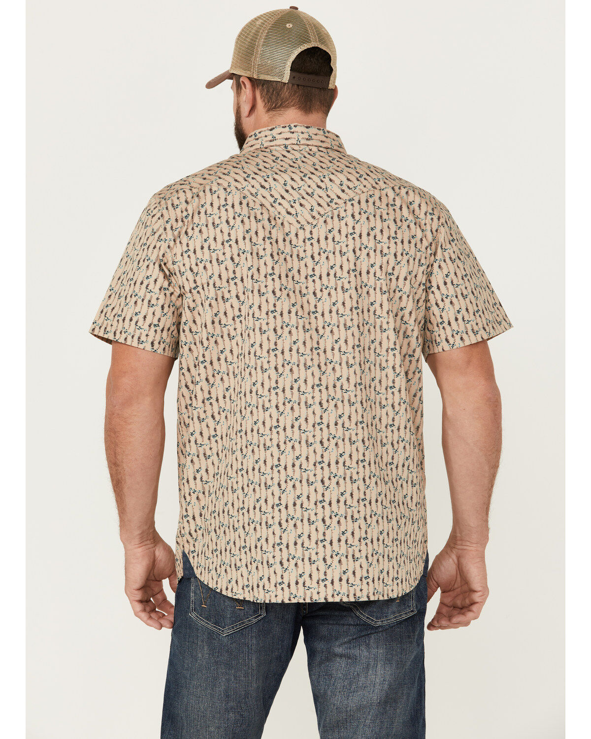 Moonshine Spirit Men's Vinyl Printed Short Sleeve Snap Western Shirt