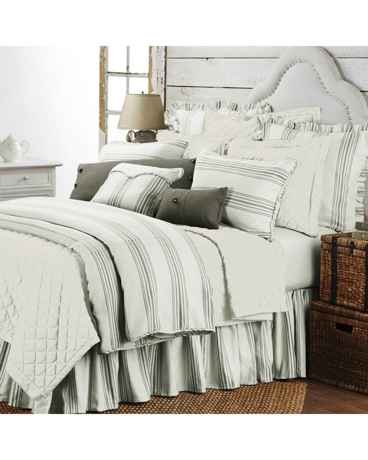 HiEnd Accents Prescott Striped Print Queen Duvet Set - 3 Piece