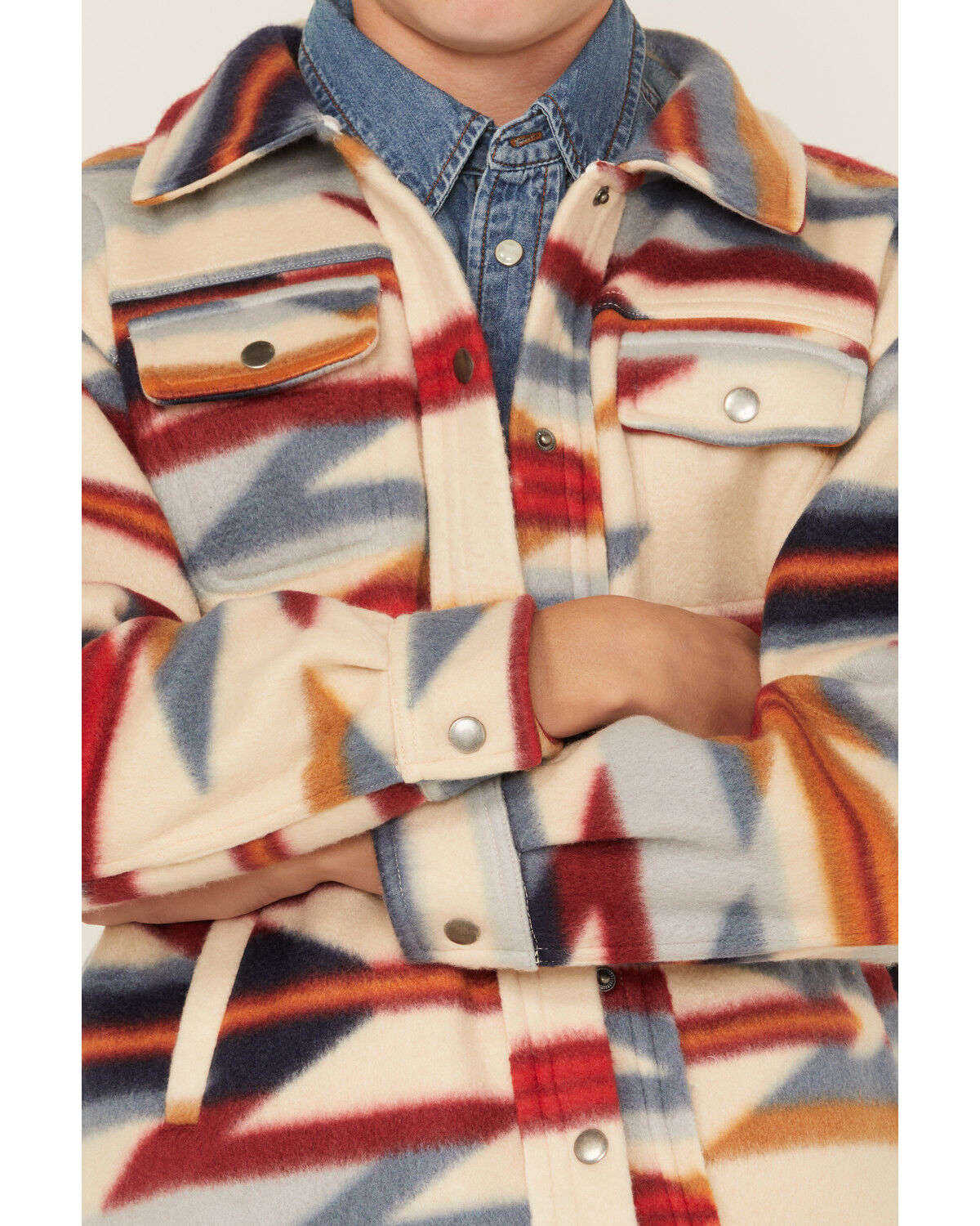 Fornia Boys' Southwestern Print Snap Shacket