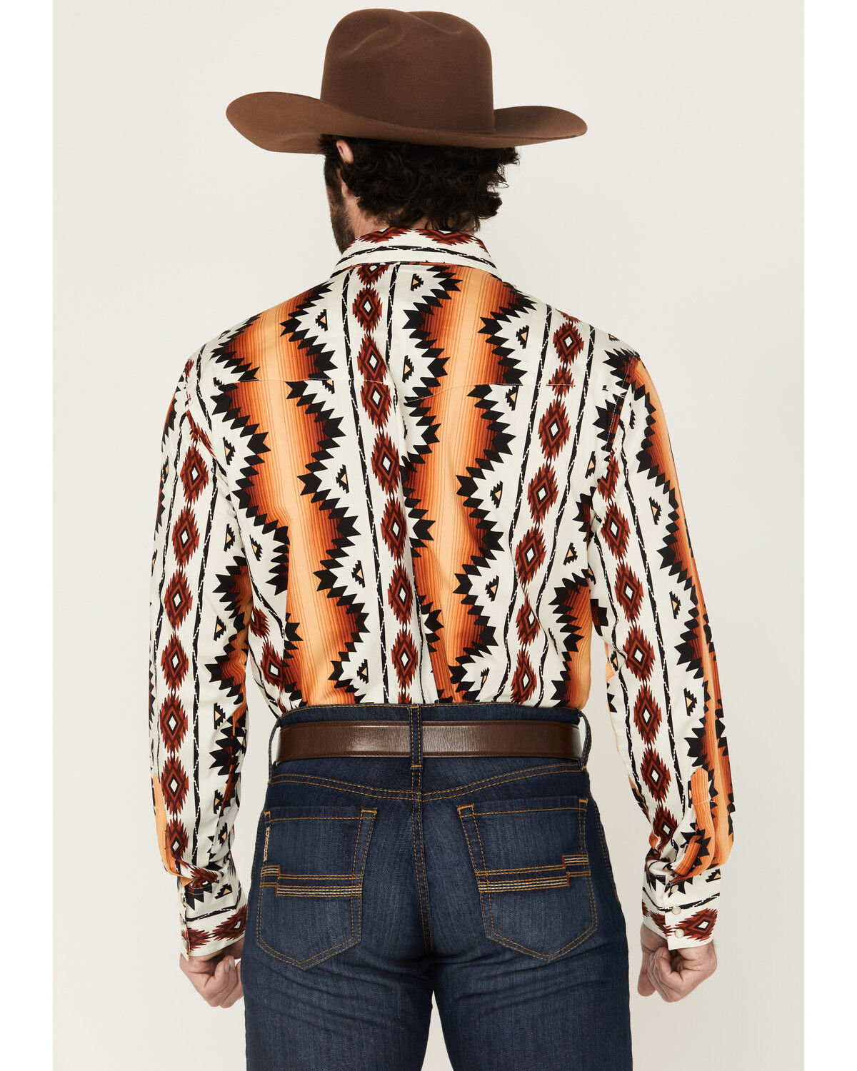 Wrangler Men's Checotah Southwestern Print Long Sleeve Snap Western Shirt - Tall