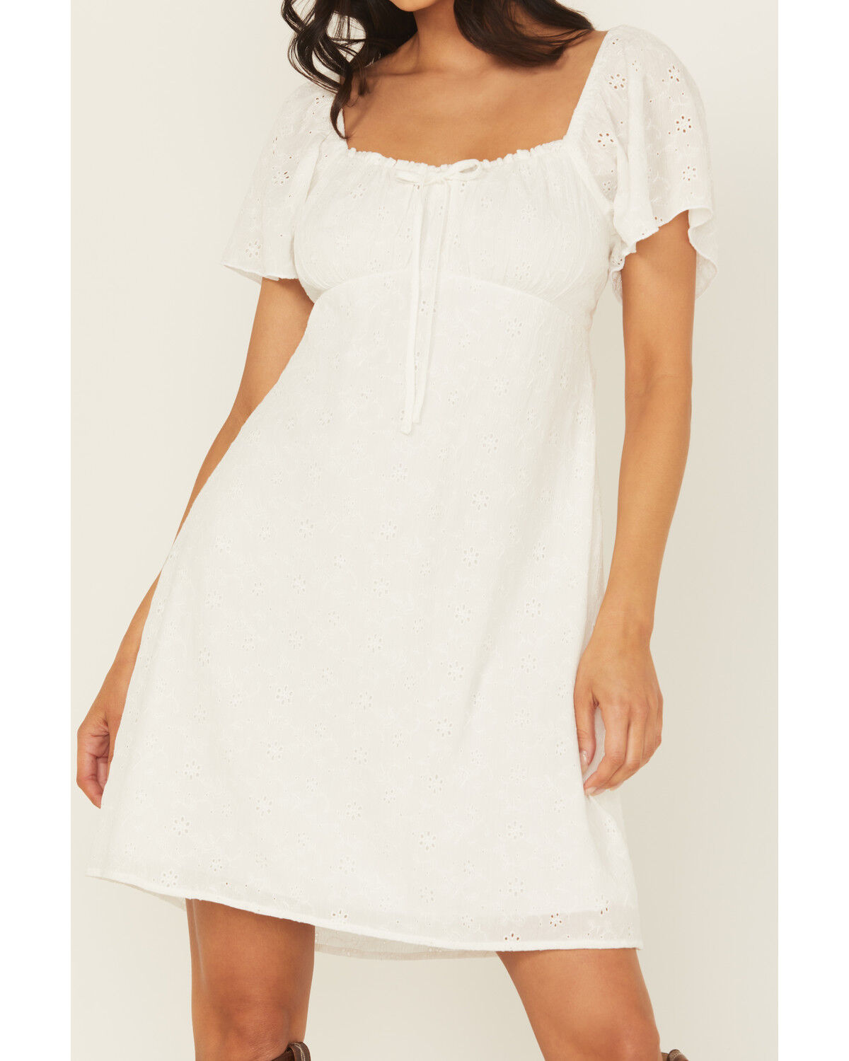 Shyanne Women's Eyelet Short Sleeve Mini Dress