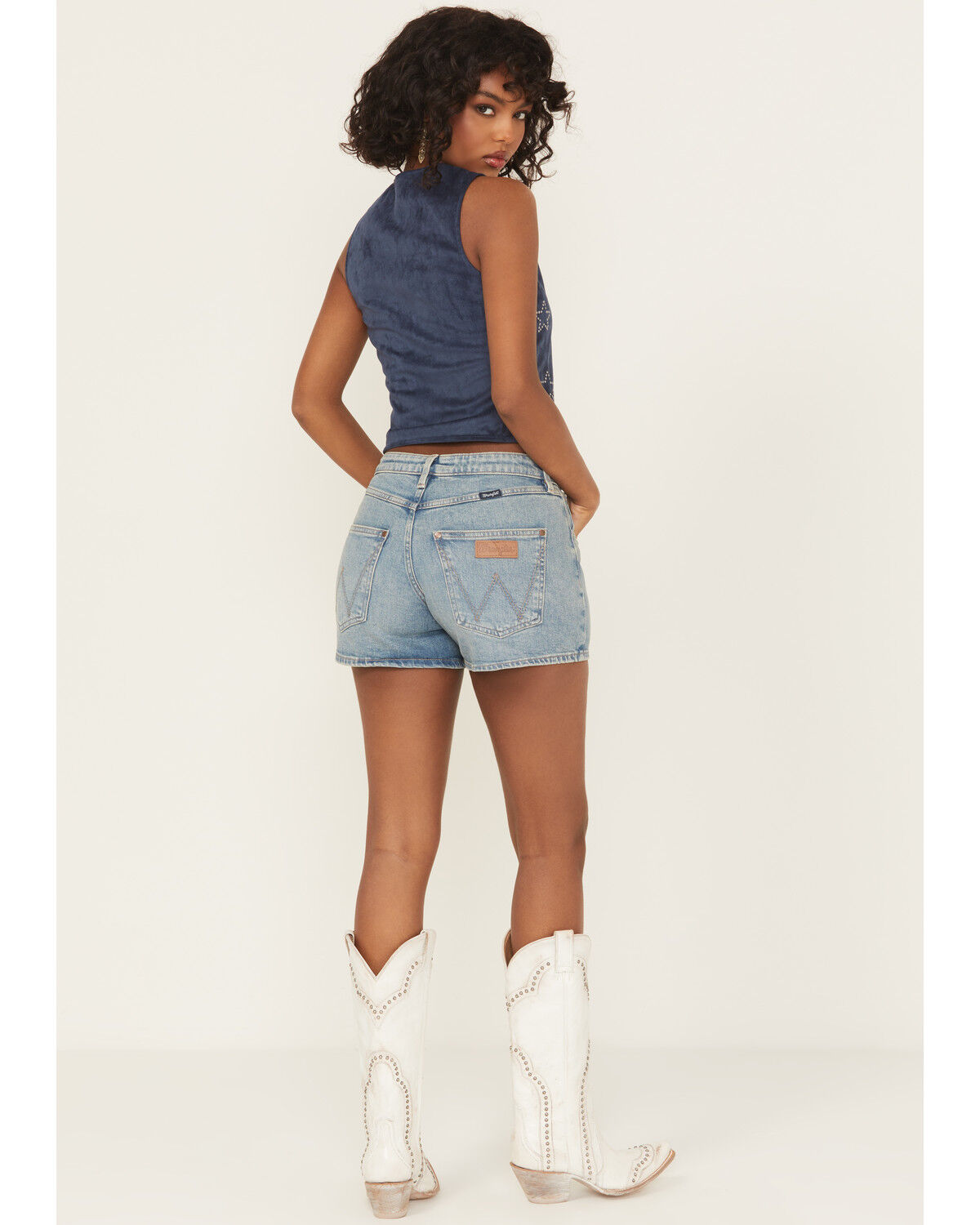 Wrangler Retro Women's Mae Medium Wash Mid Rise Denim Shorts