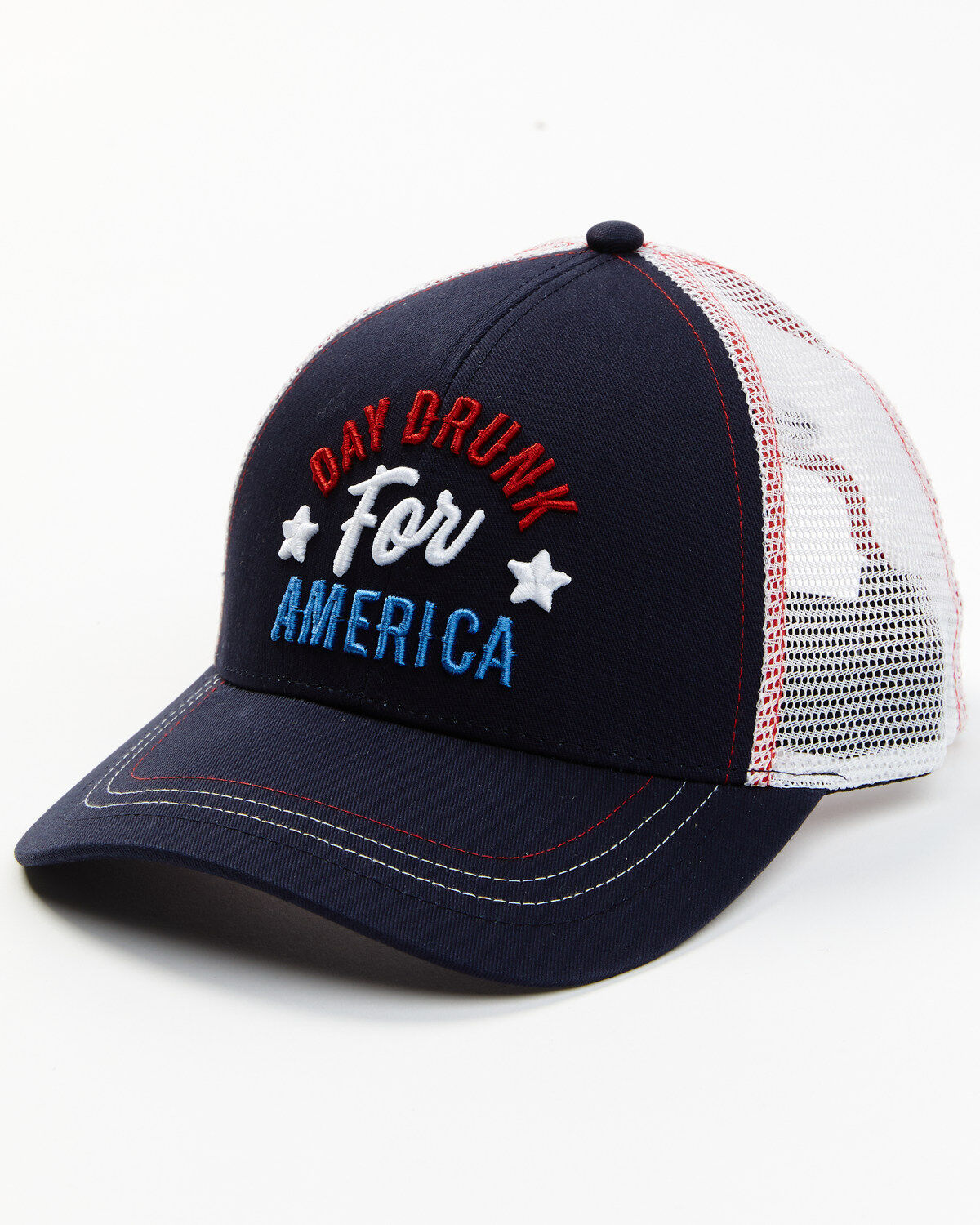 Shyanne Women's Day Drunk For America Embroidered Mesh-Back Ball Cap