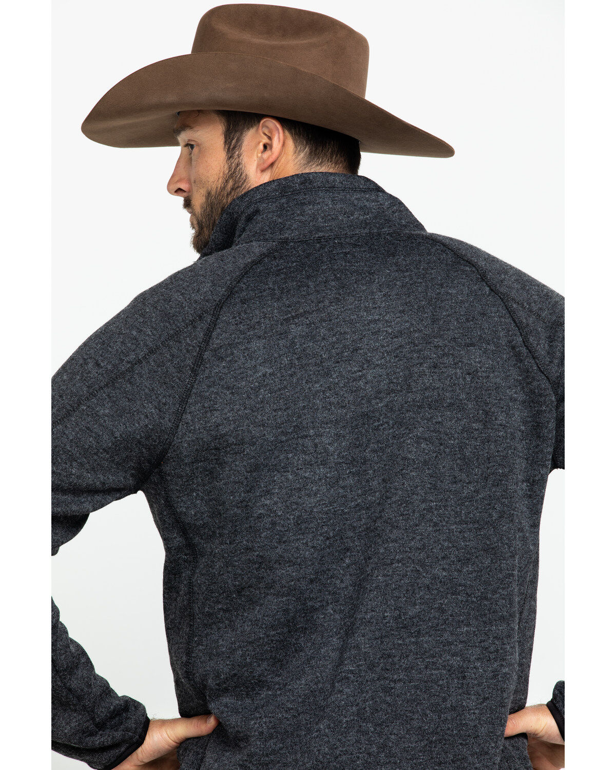 Stetson Men's Charcoal Fuzzy Bonded Sweater