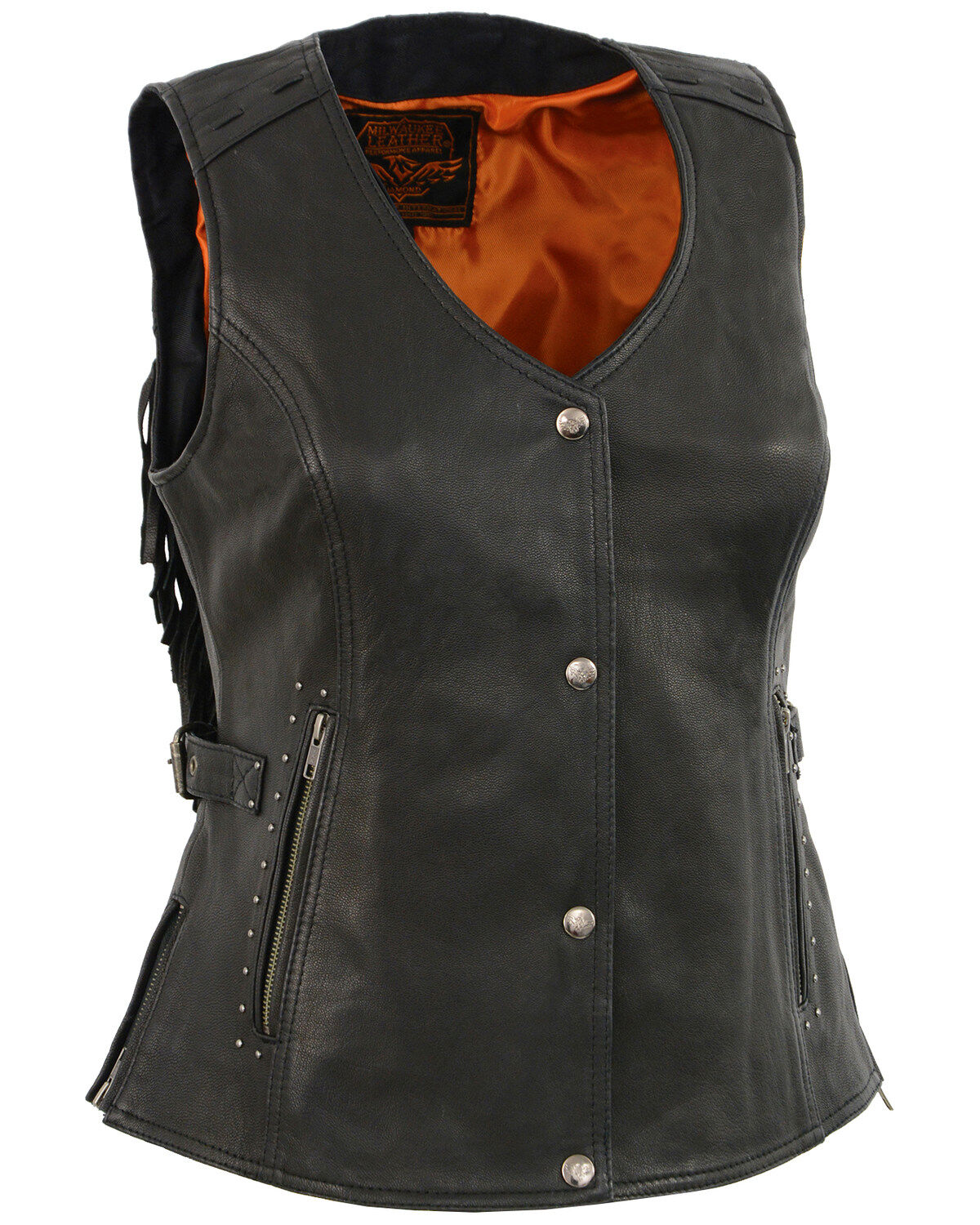 Milwaukee Leather Women's Fringe Snap Front Vest - 3X