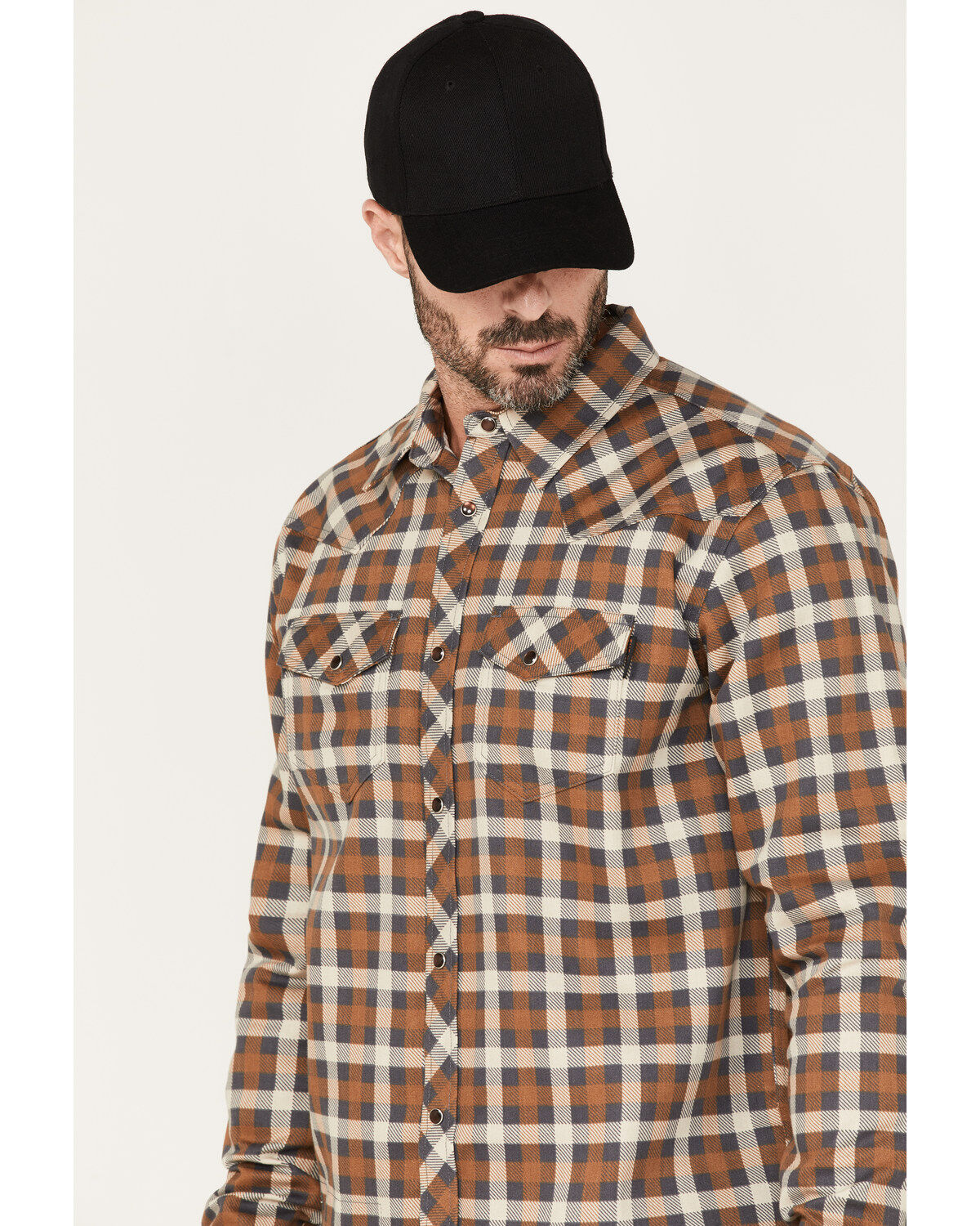 Cody James Men's FR Mini Buffalo Plaid Long Sleeve Snap Work Shirt