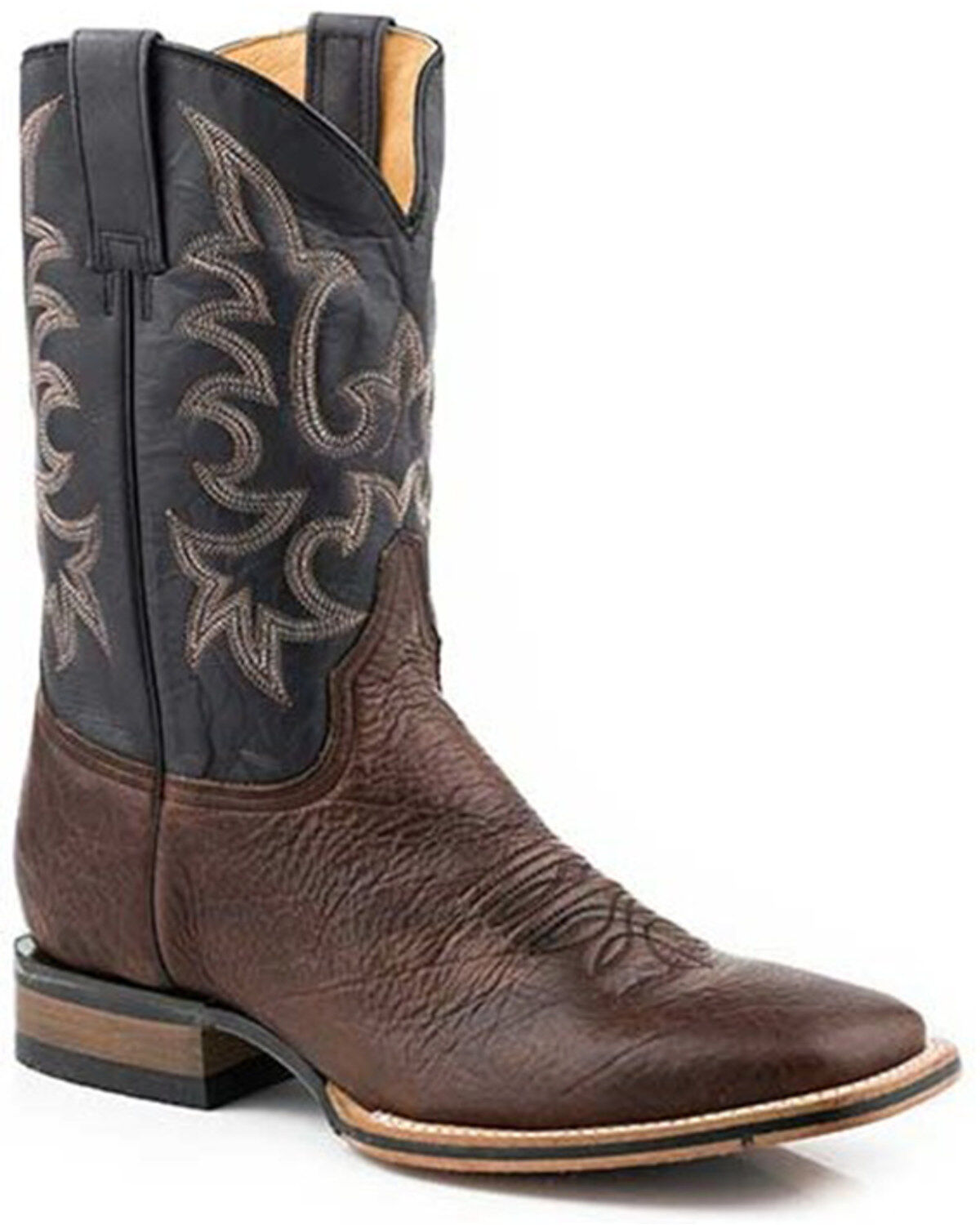 Stetson Men's Obadiah Oiled Bison Western Boots - Broad Square Toe