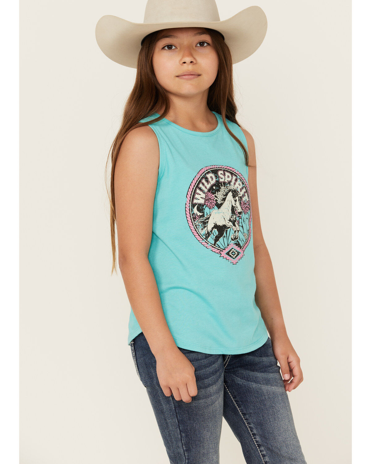 Rock & Roll Denim Girls' Horse Graphic Tank Top