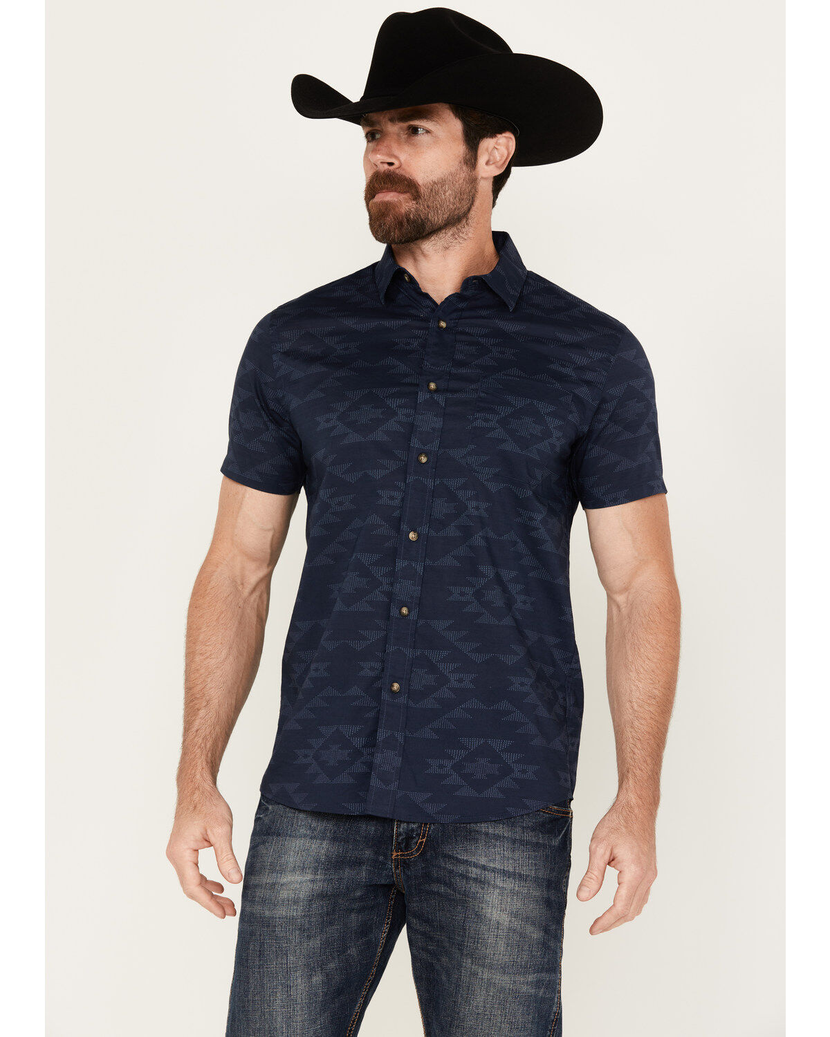Pendleton Men's Shoreline Tonal Multicolor Print Short Sleeve Button-Down Shirt