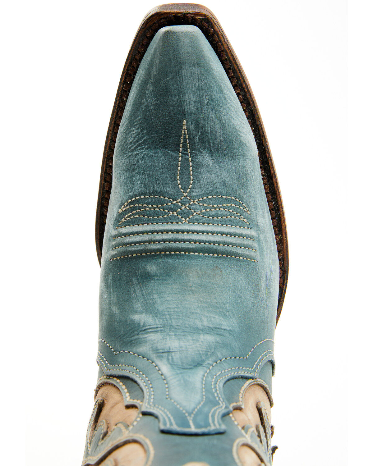 Circle G Women's Distressed Inlay Western Booties - Snip Toe