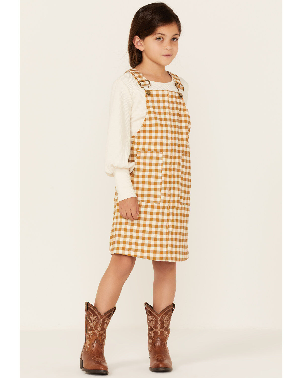Hayden Girls' Checkered Overall Mini Dress