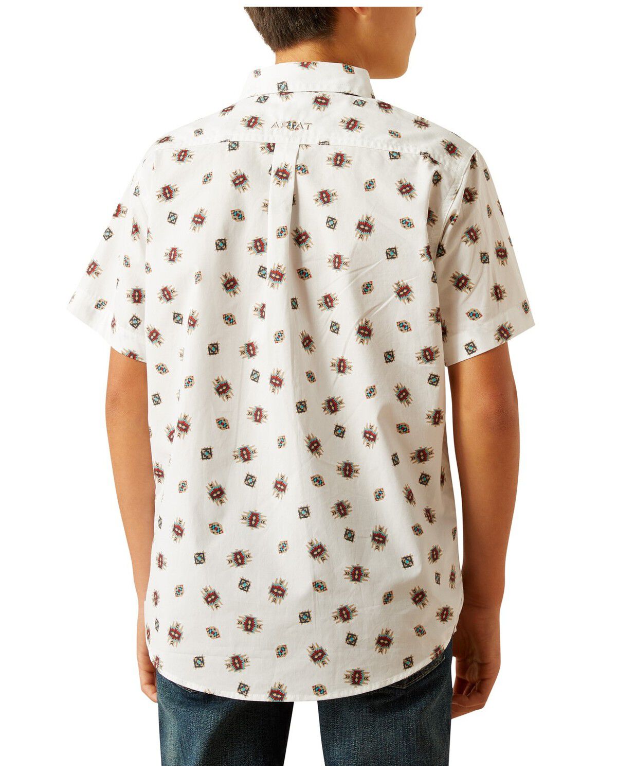 Ariat Boys' Geo Short Sleeve Button-Down Western Shirt