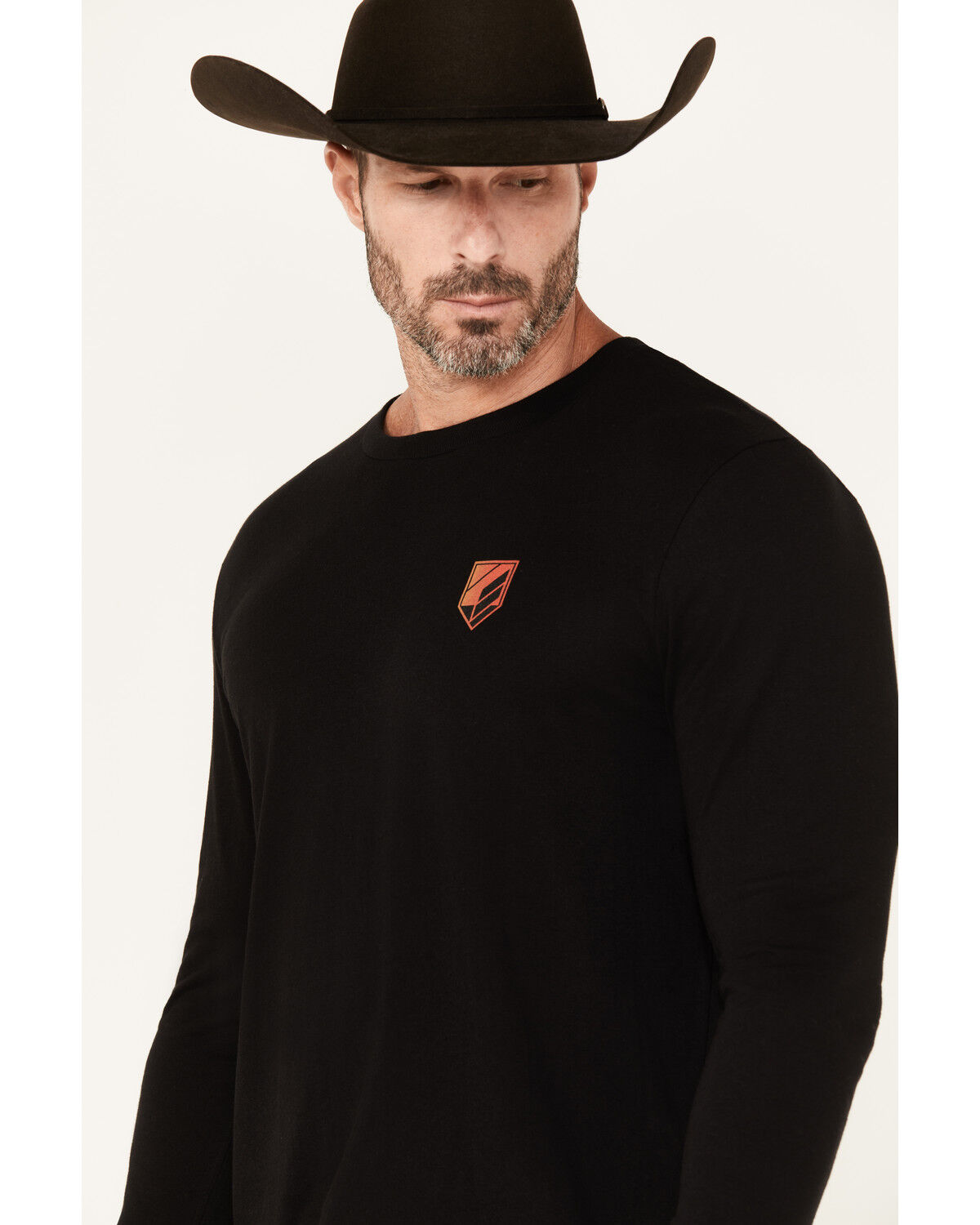 RANK 45® Men's Raw Rodeo Logo Long Sleeve Graphic T-Shirt