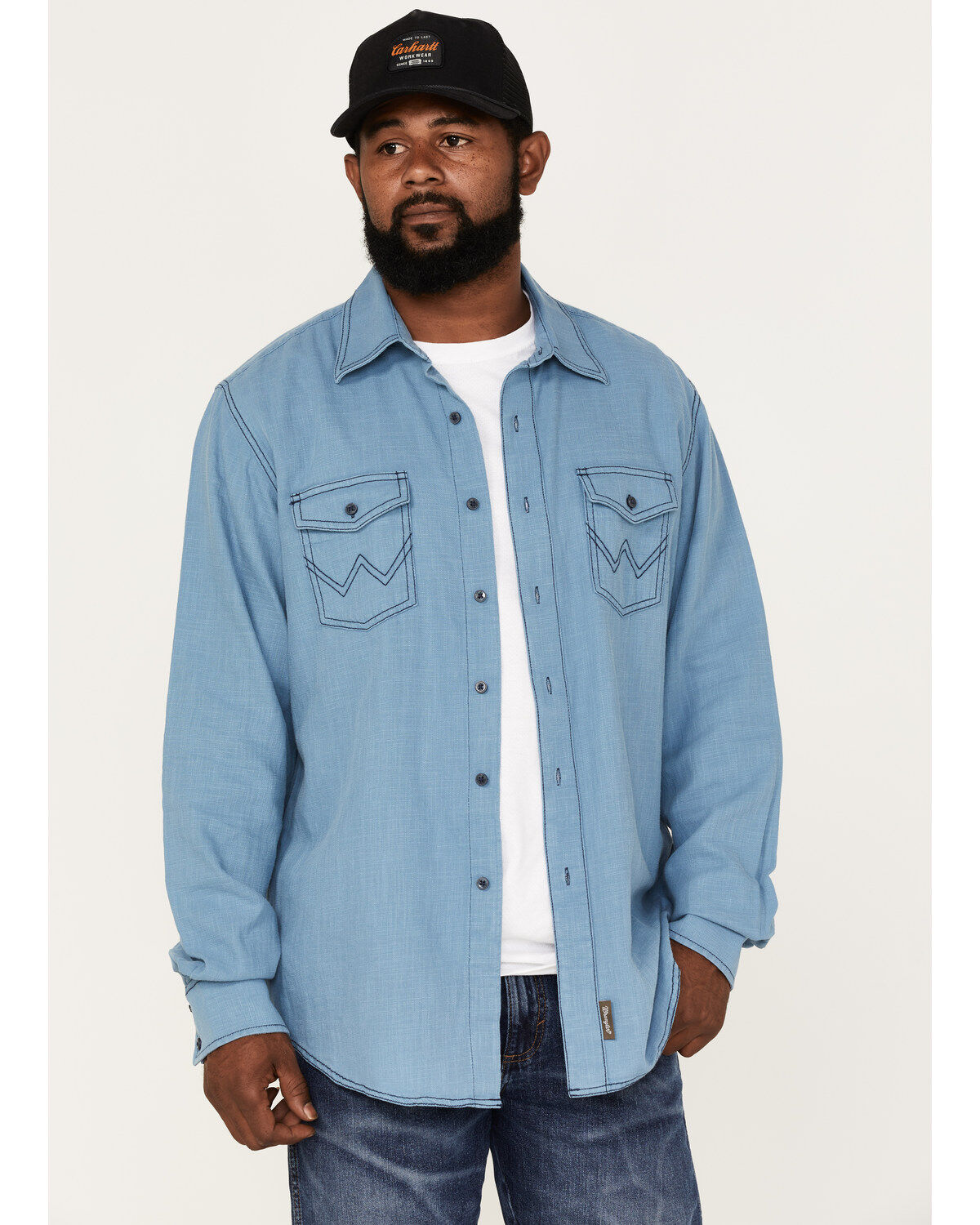 Wrangler Retro Premium Men's Solid Button Down Western Shirt