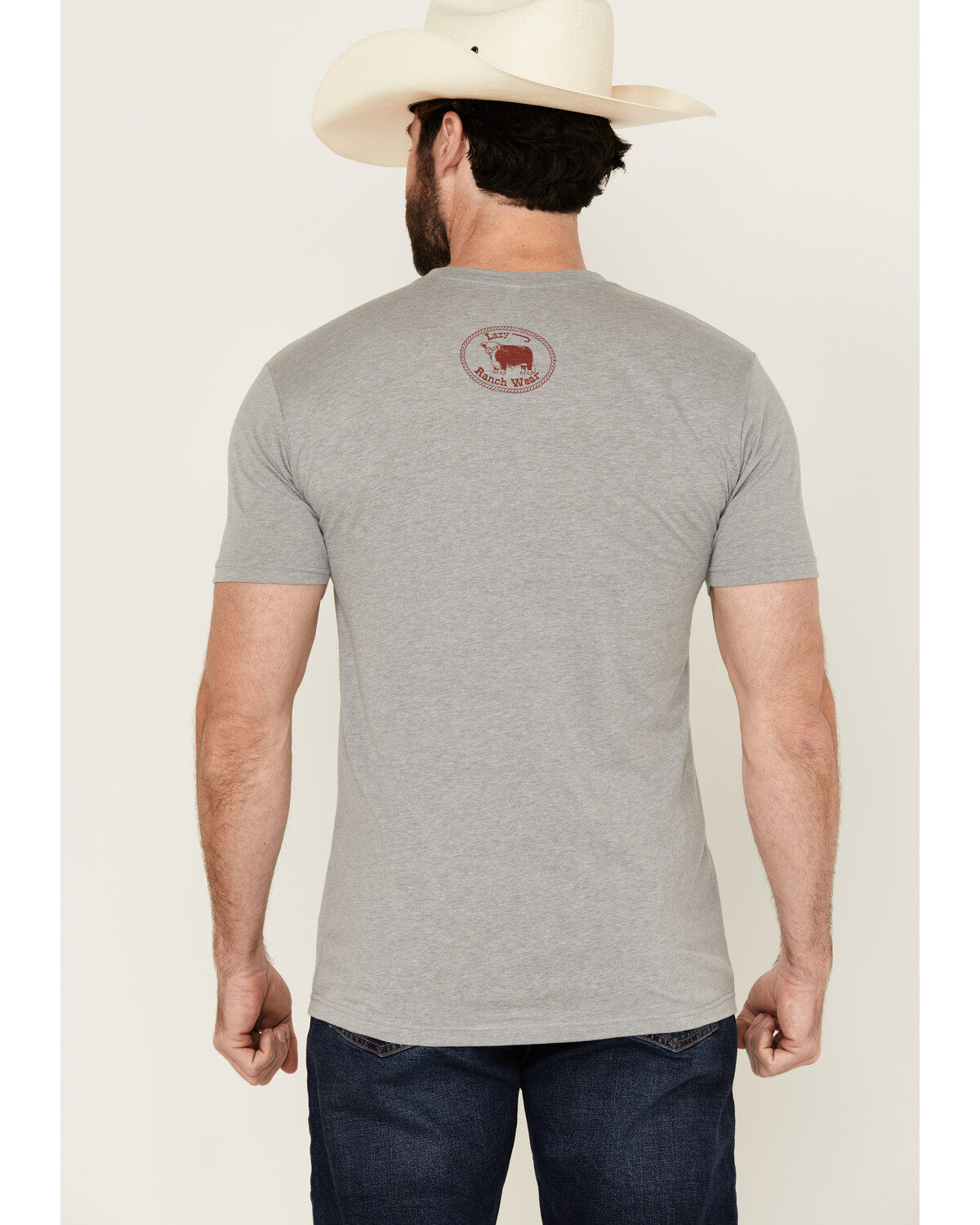 Lazy J Ranch Wear Men's Southwestern Fill Logo Short Sleeve Graphic T-Shirt