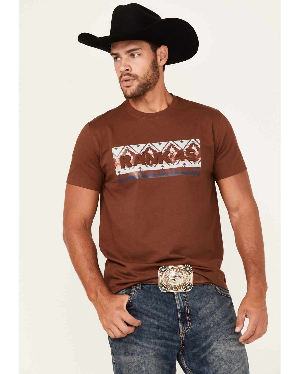 RANK 45® Men's Logo Southwestern Print Short Sleeve Graphic T-Shirt