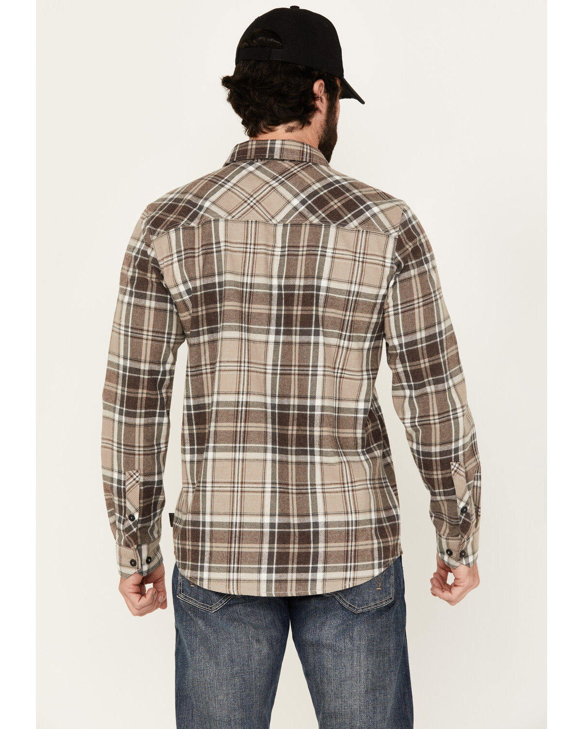 Brothers and Sons Men's Marrow Plaid Print Long Sleeve Button-Down Western Shirt