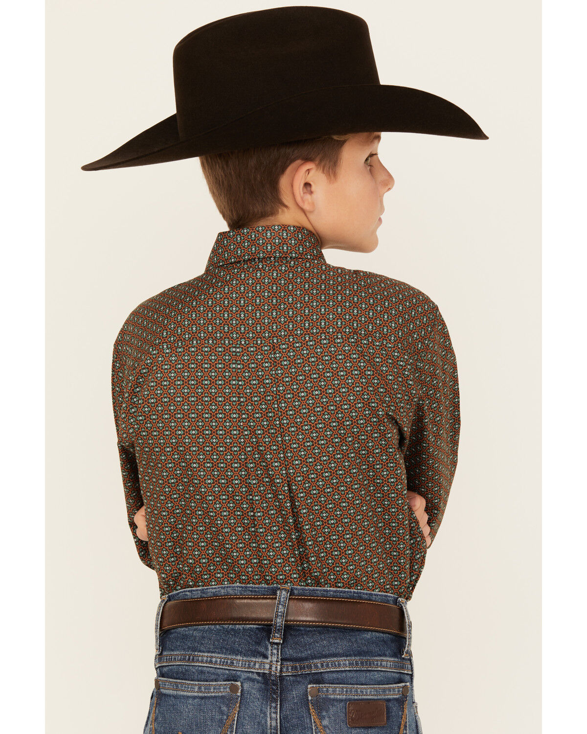 Cinch Boys' Geo Print Long Sleeve Button-Down Western Shirt