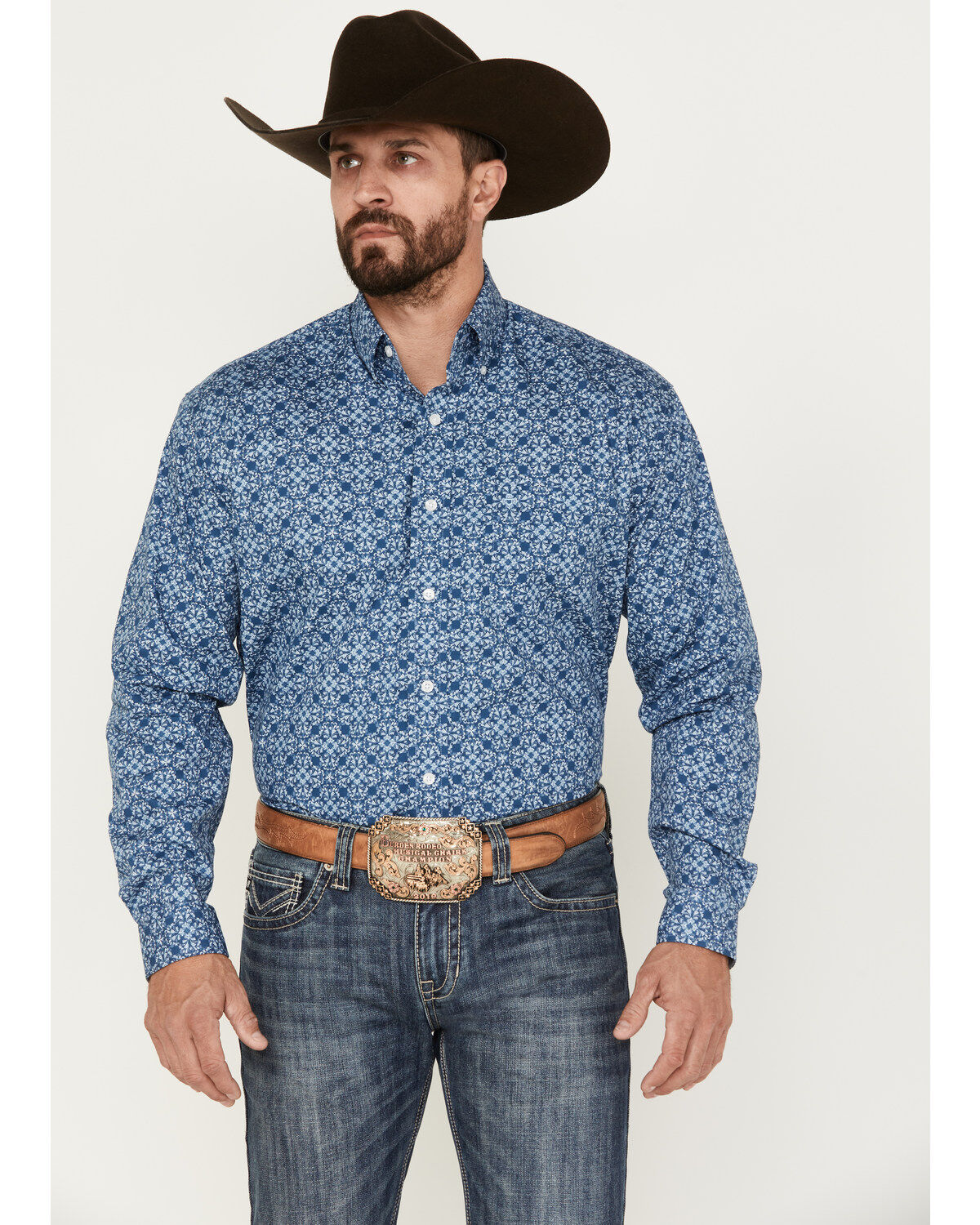 Stetson Men's Floral Long Sleeve Button Down Shirt