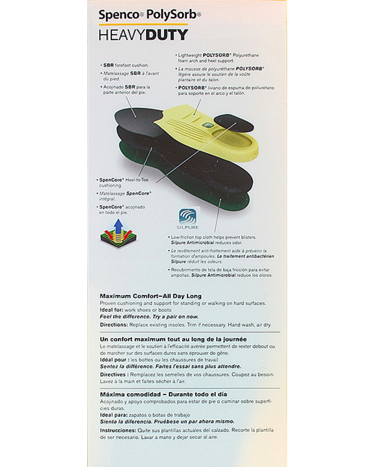 Spenco Polysorb Heavy Duty Occupational Insoles