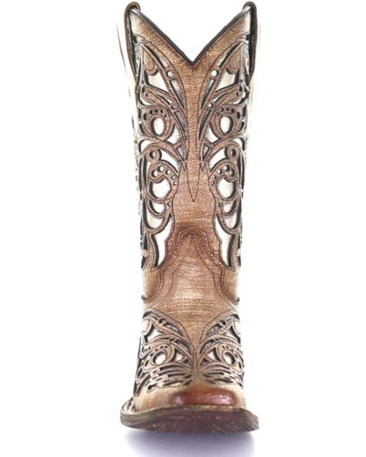 Corral Girls' Shiny Inlay Western Boots - Square Toe