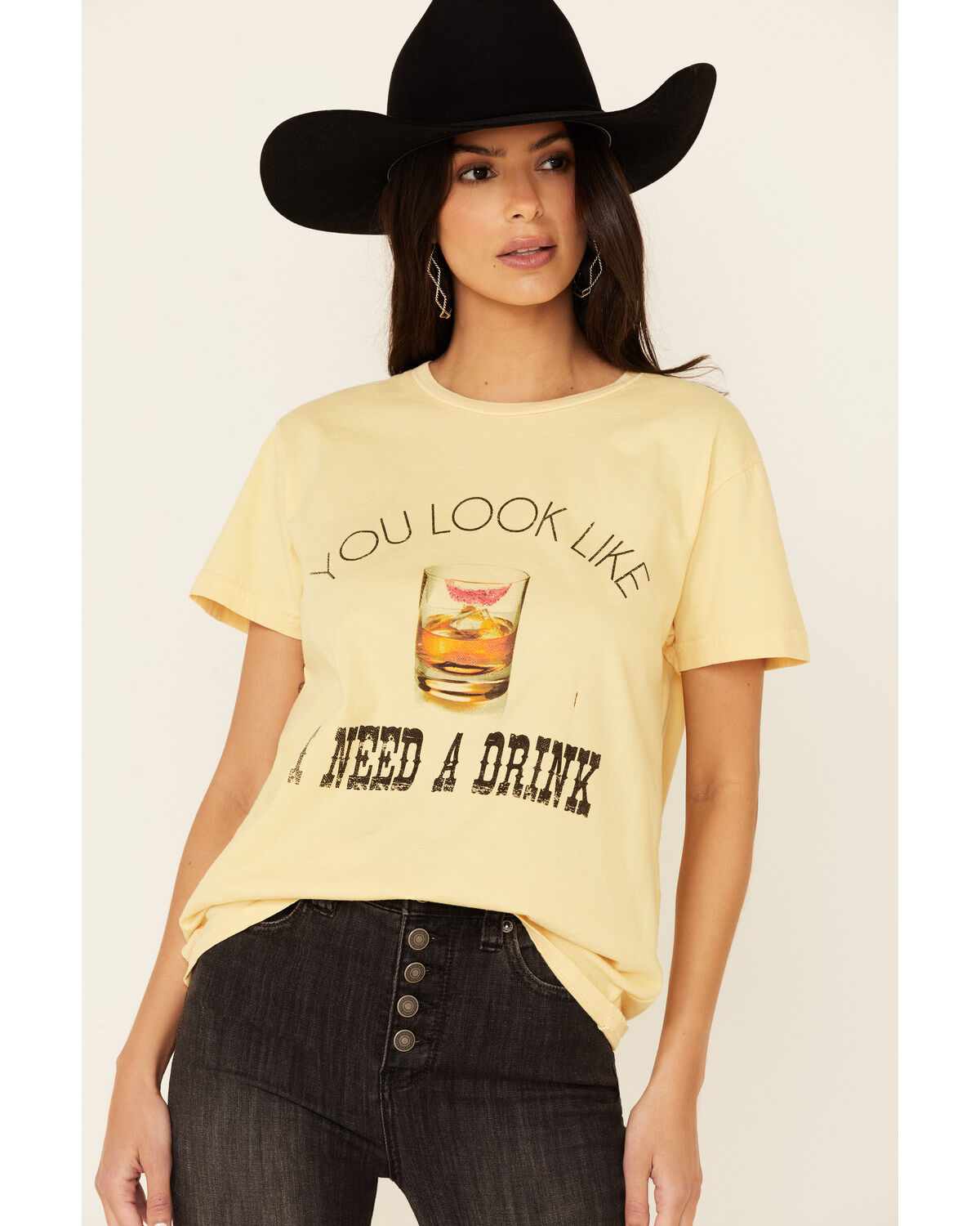 Goodie Two Sleeves Women's You Look Like I Need A Drink Graphic Short Sleeve Tee