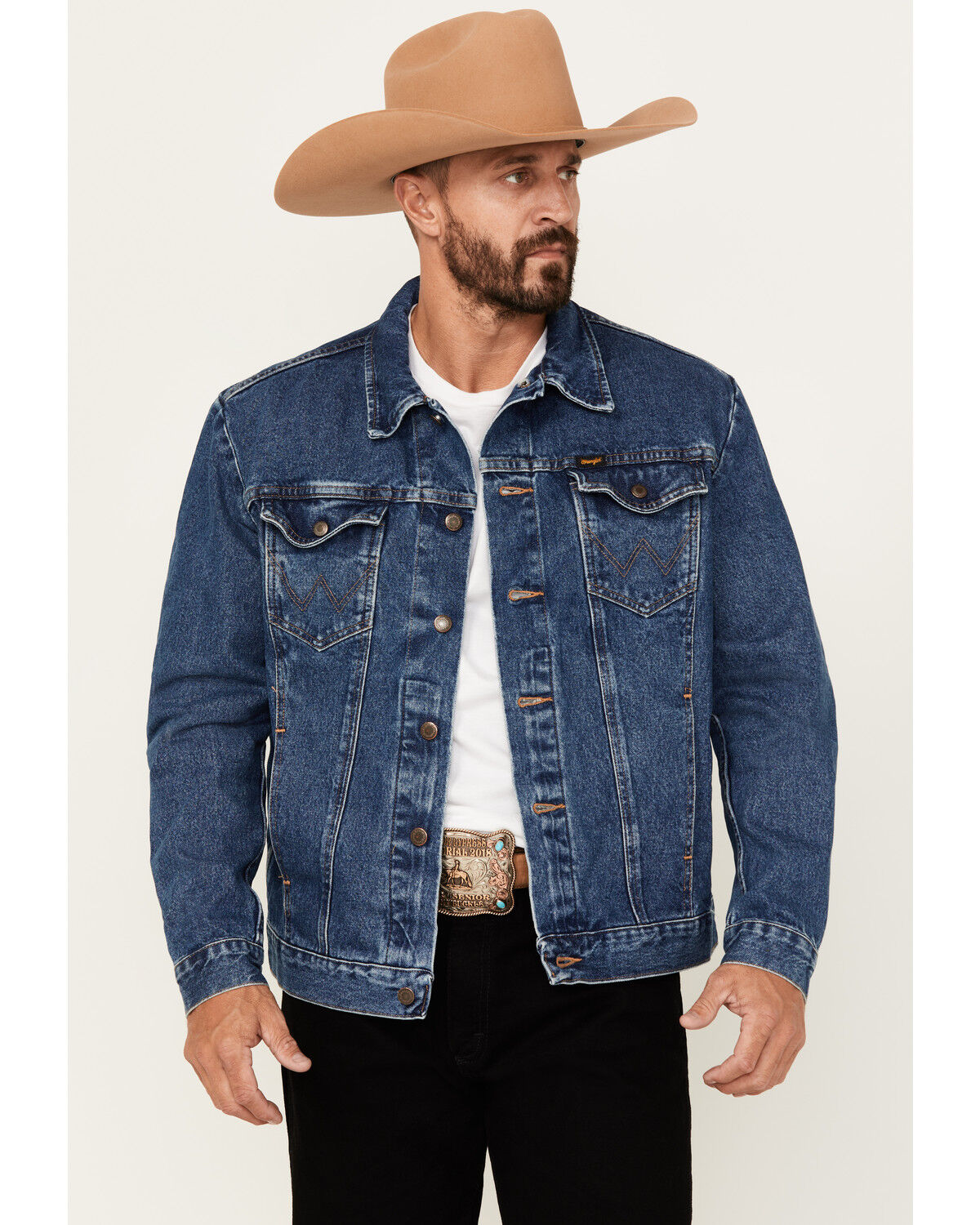 Wrangler Men's Unlined Medium Wash Denim Jacket