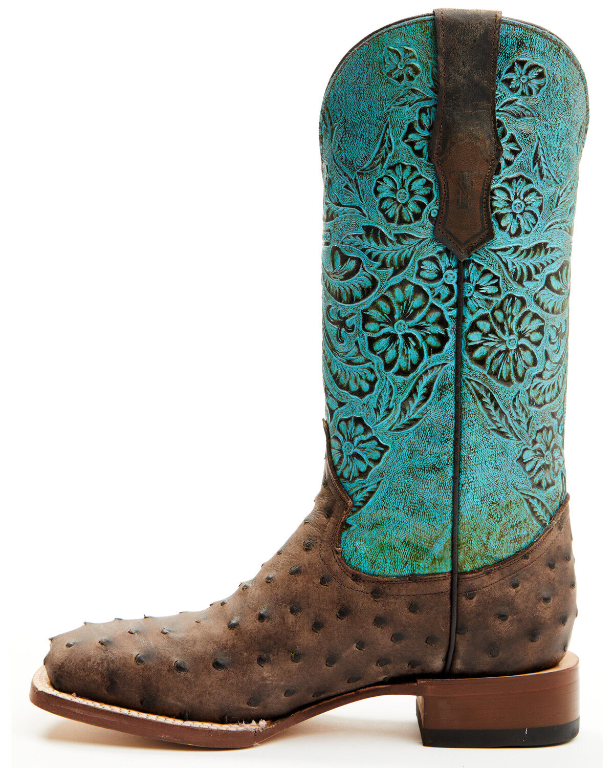 Tanner Mark Women's Ostrich Print Western Boots - Broad Square Toe