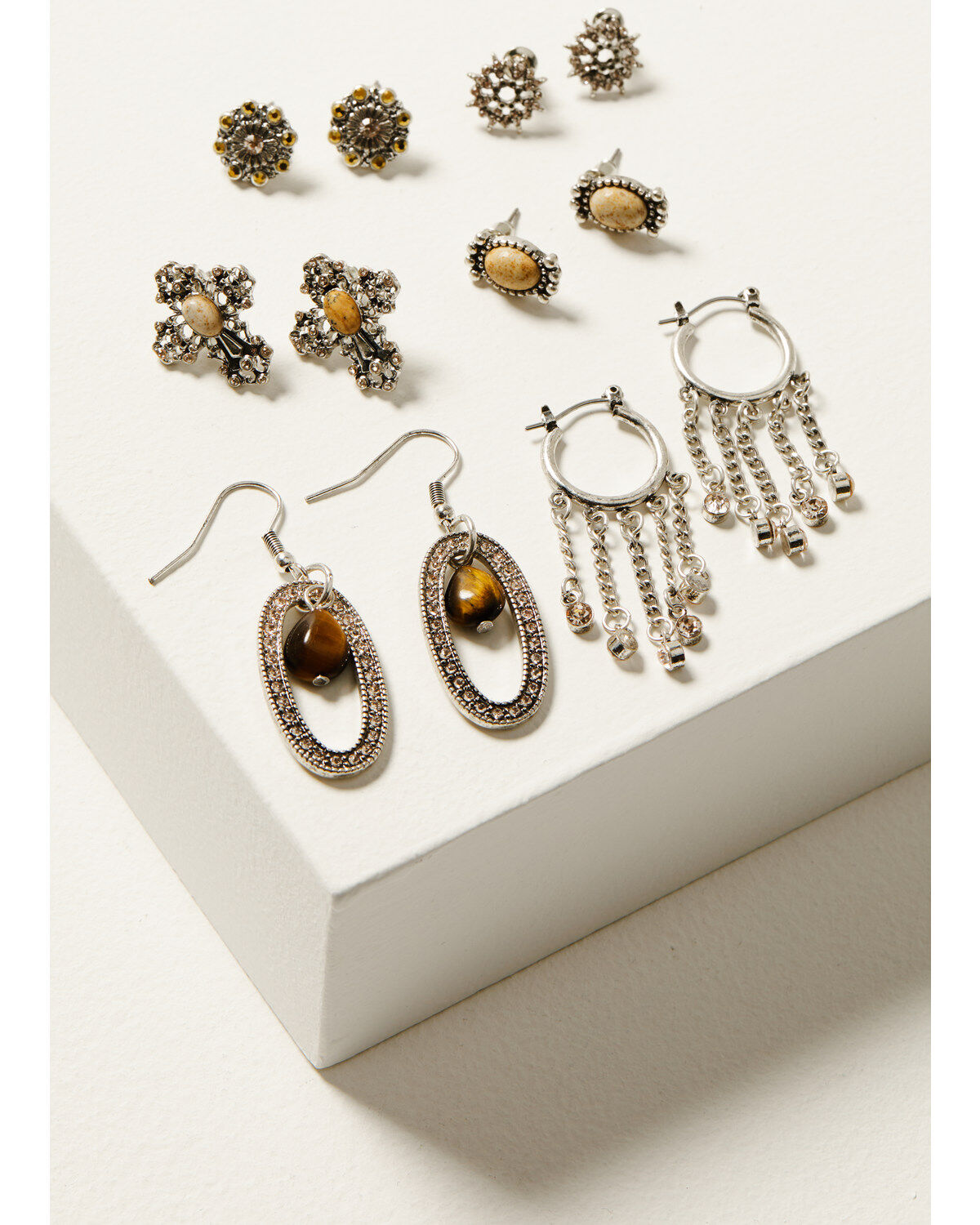 Shyanne Women's Champagne Chateau 6-Piece Jasper Earrings Set