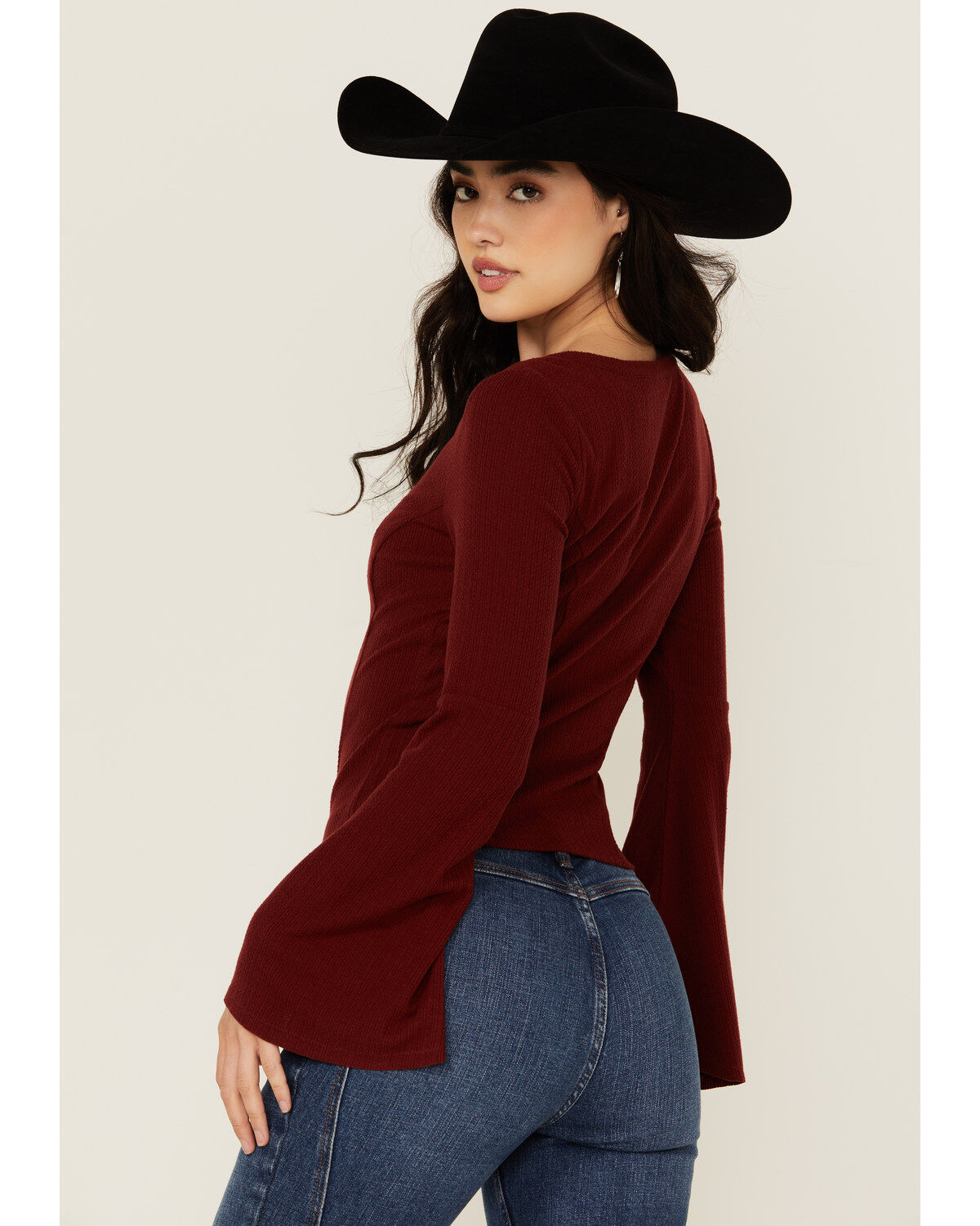 Shyanne Women's Solid Lace-Up Long Sleeve Shirt