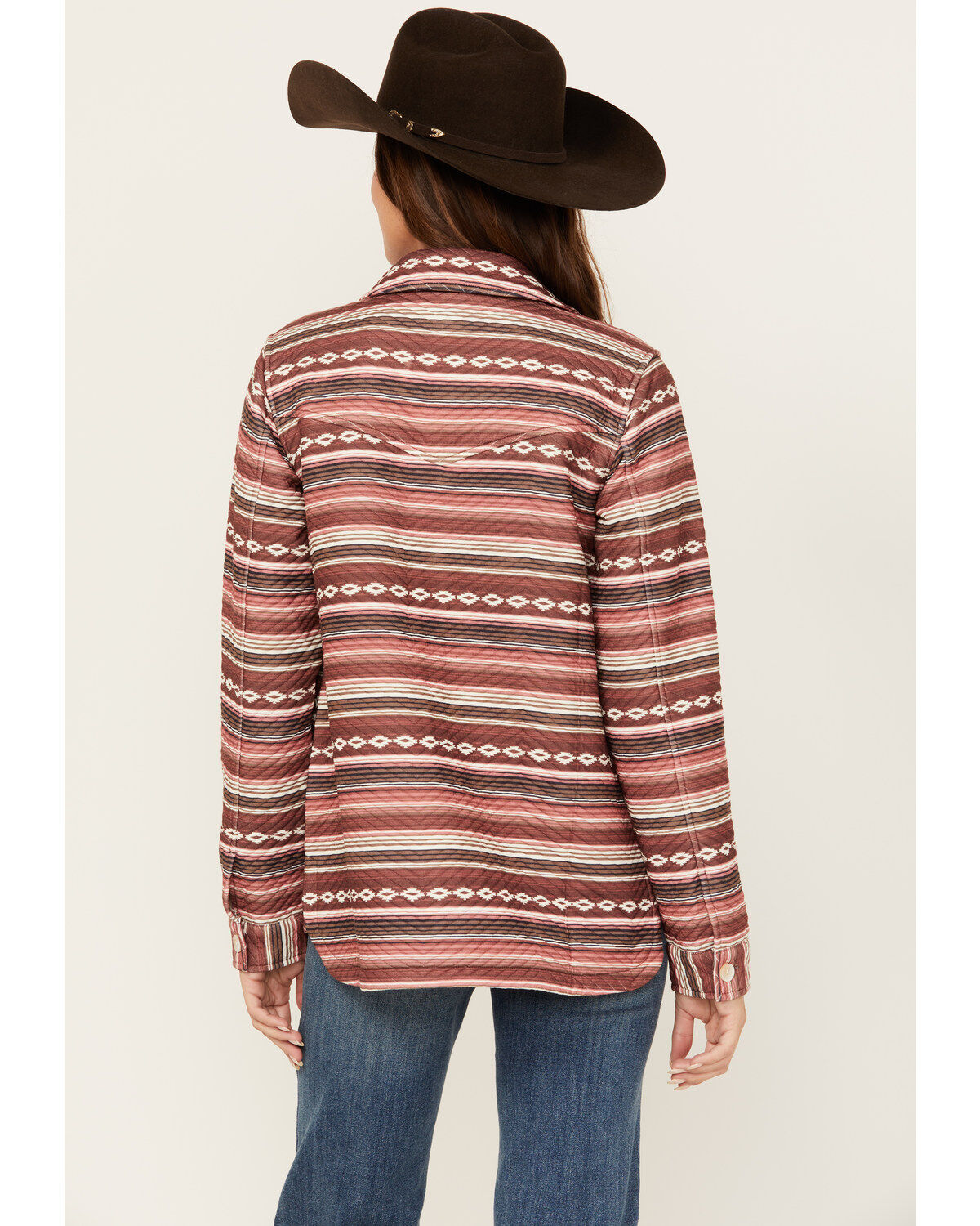 Shyanne Women's Southwestern Print Zig Zag Quilted Shacket