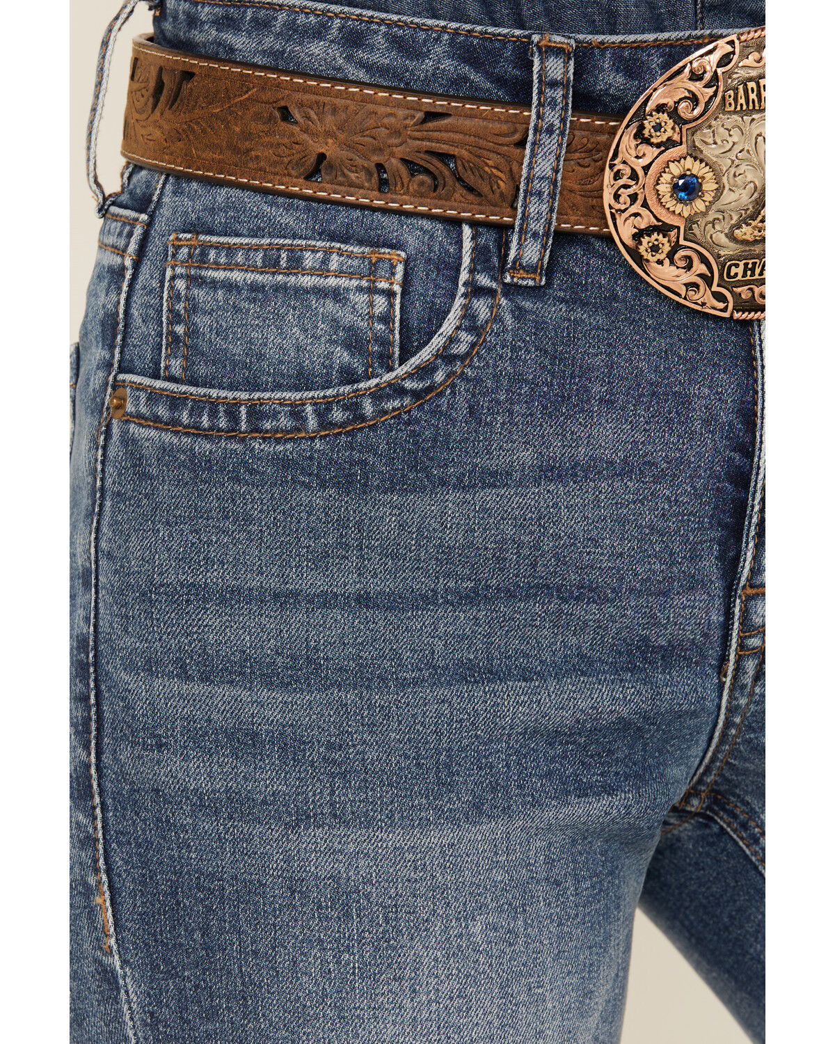 Rock & Roll Denim Women's Medium Wash High Rise Trouser Stretch Denim Jeans