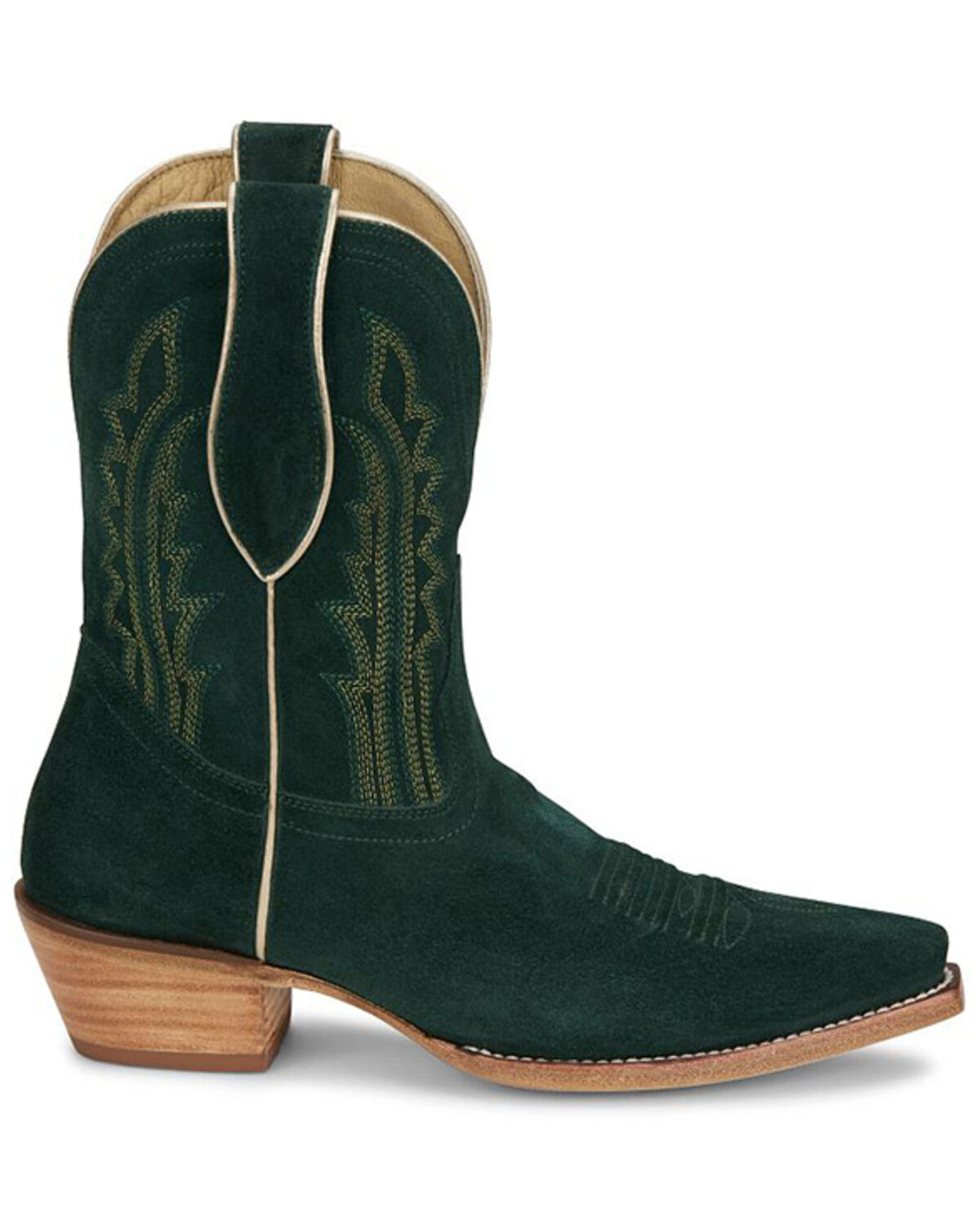 Tony Lama Women's Lea Suede Western Booties - Snip Toe
