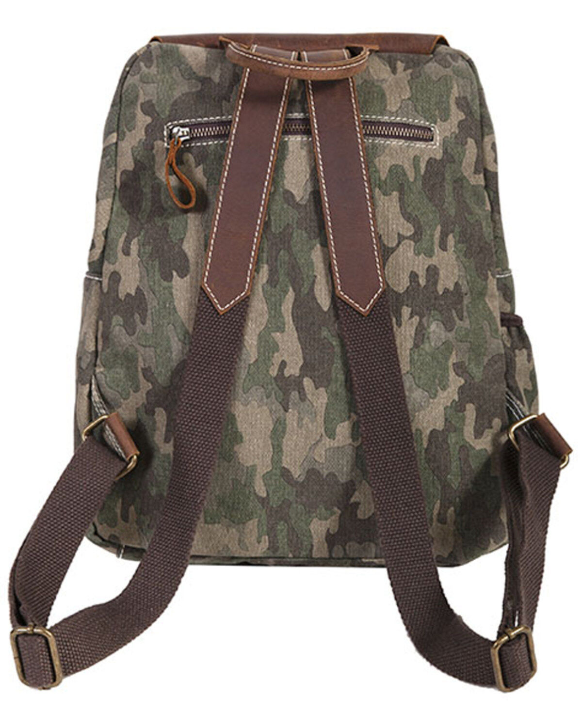 Scully Brown Leather & Camo Backpack